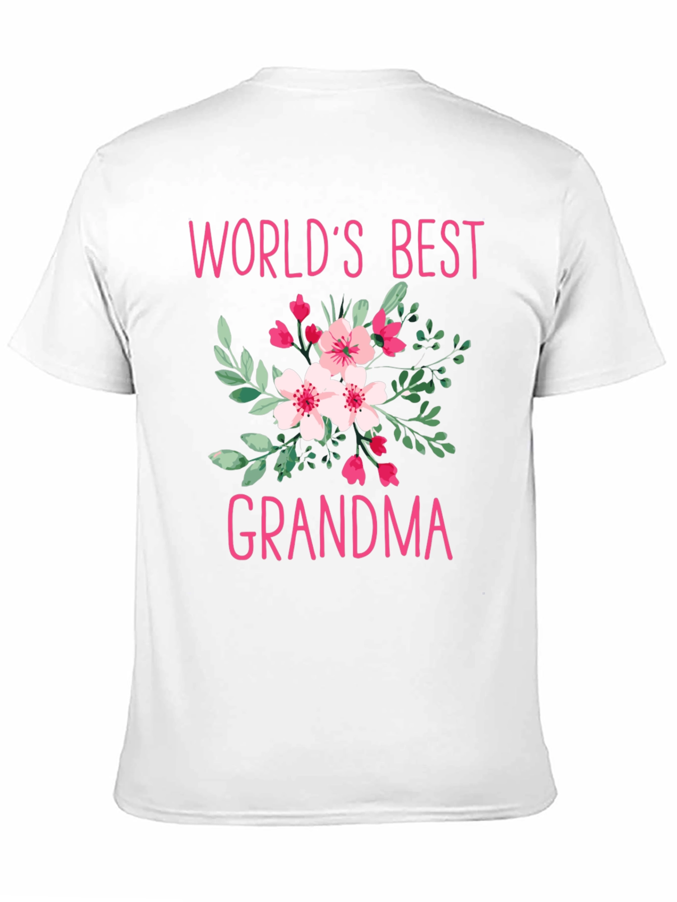 Worlds Best Grandma Floral Graphic T-Shirt