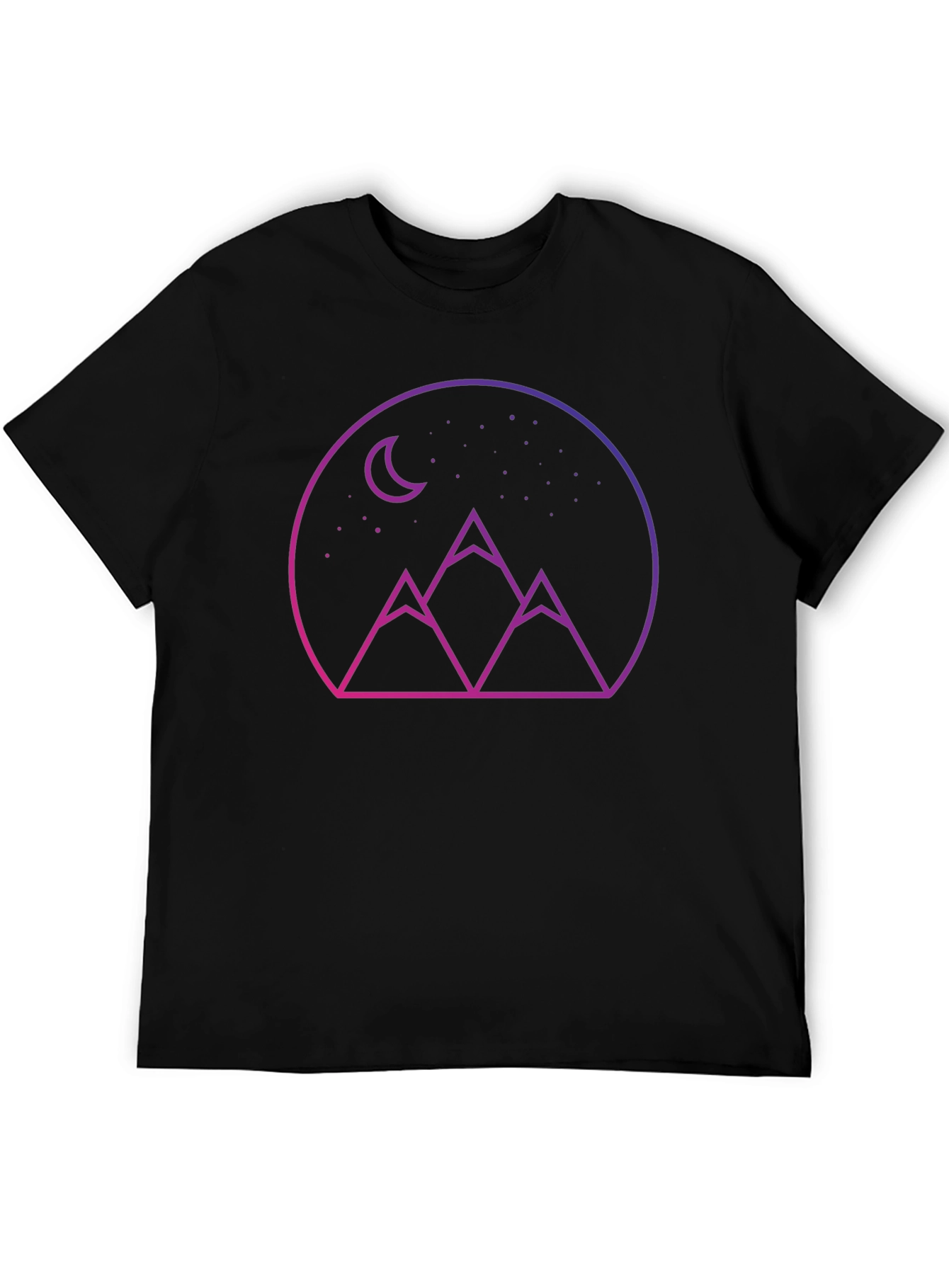 Mountain Moon Graphic Tee - Black Cotton Blend