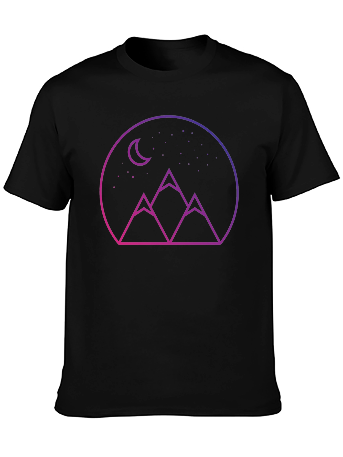 Mountain Moon Graphic Tee - Black Cotton Blend