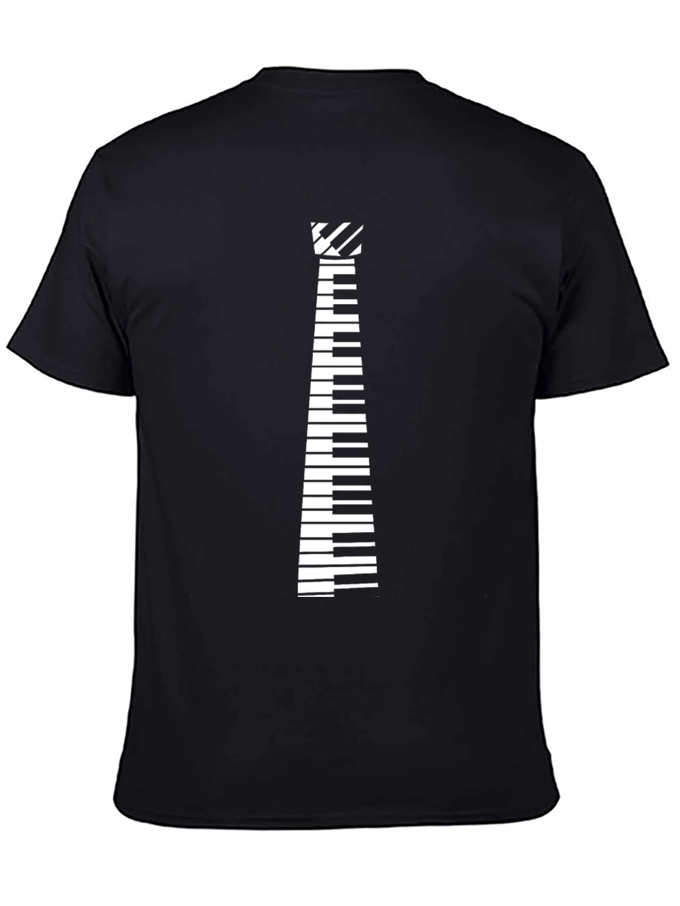 Piano Tie Graphic Tee - Black Cotton T-Shirt