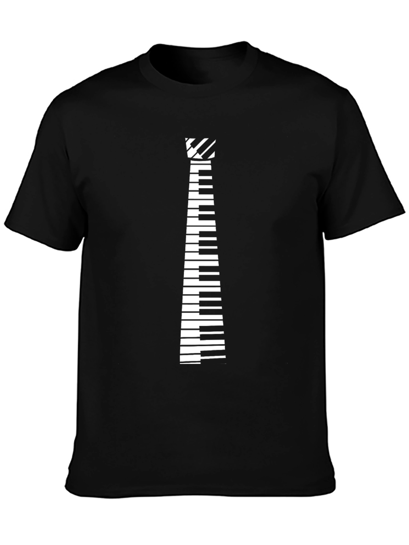 Piano Tie Graphic Tee - Black Cotton T-Shirt
