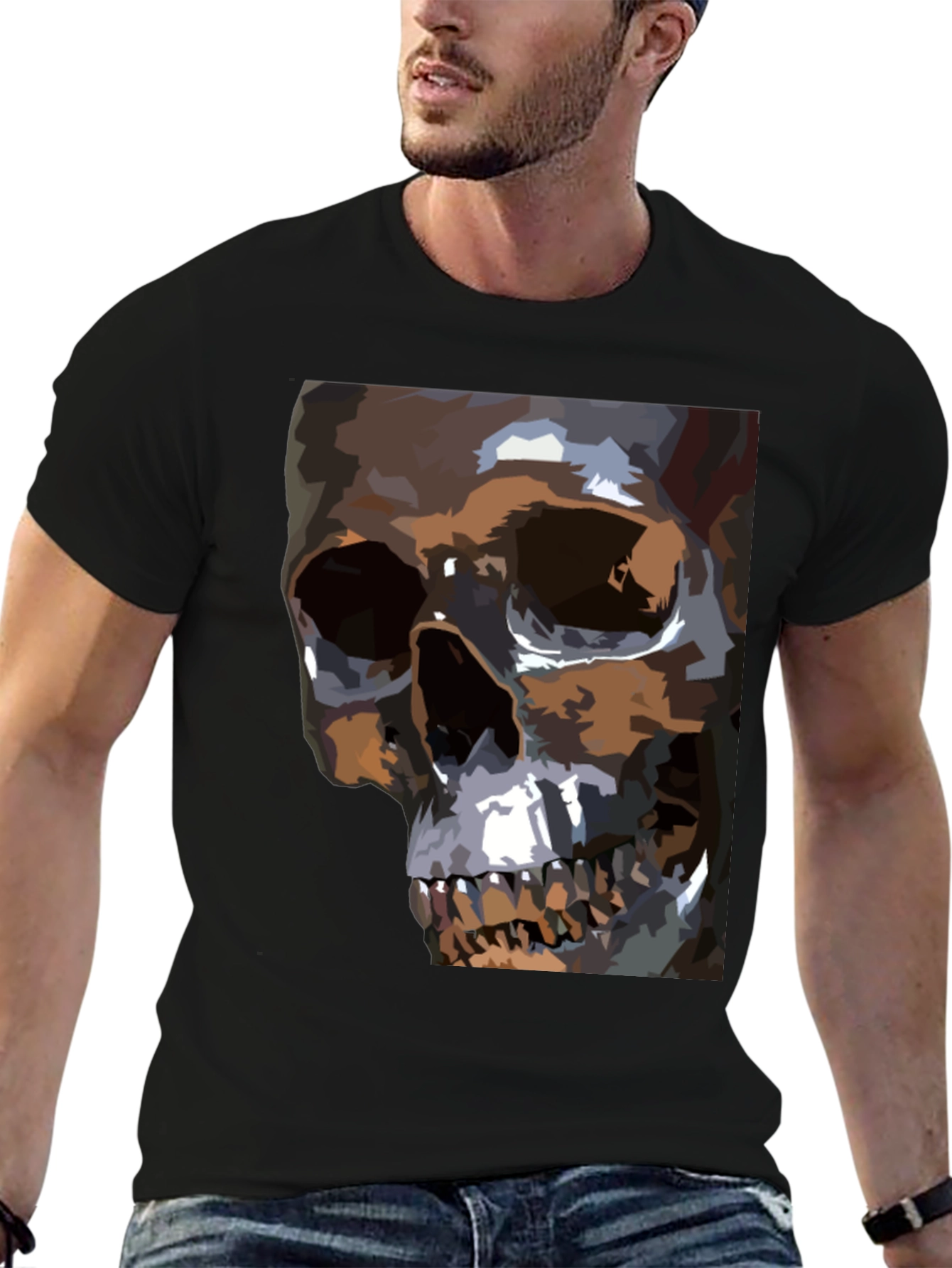 Skull Graphic T-Shirt - Mens Black Tee