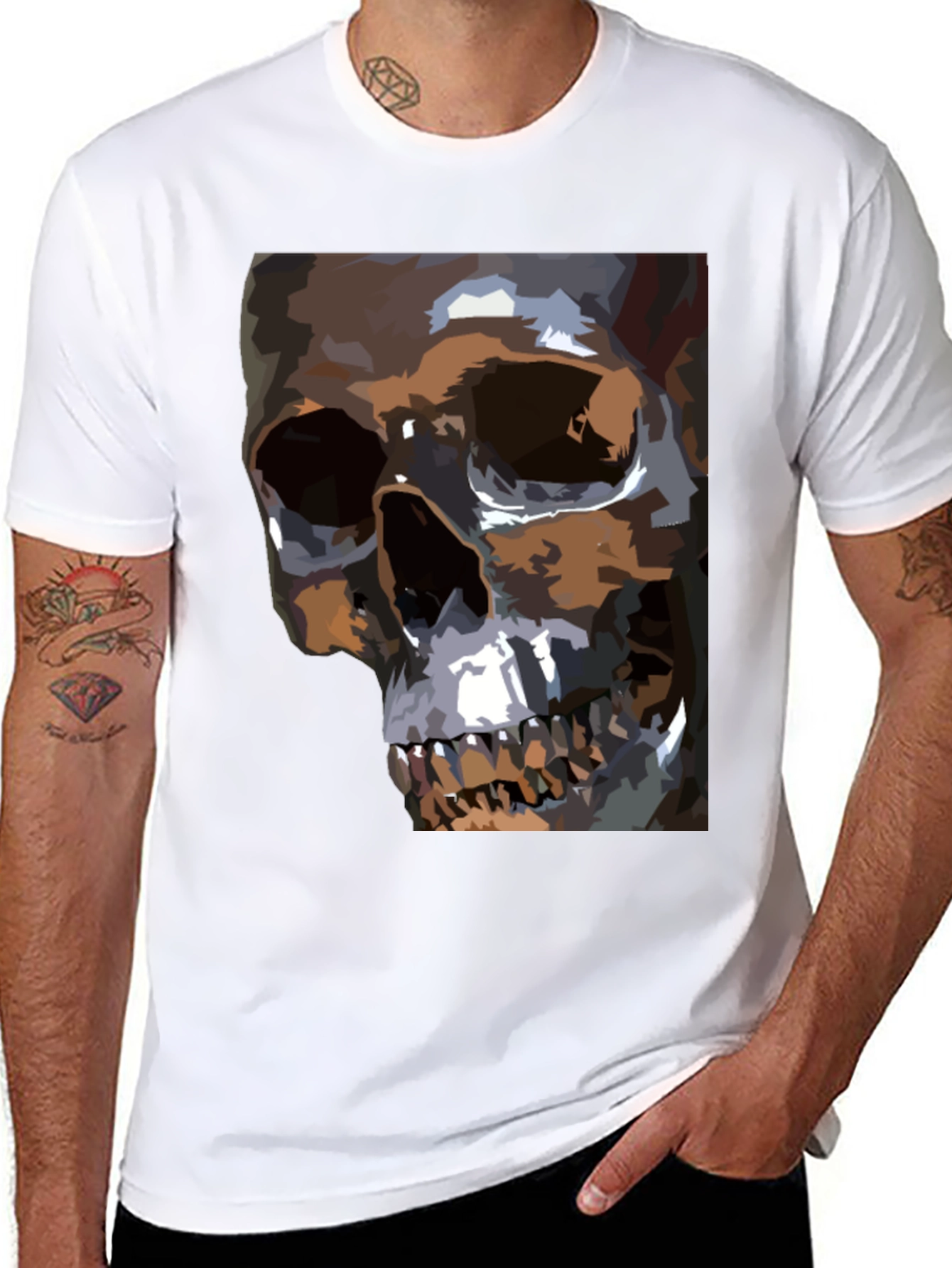 Skull Graphic T-Shirt - Mens Black Tee