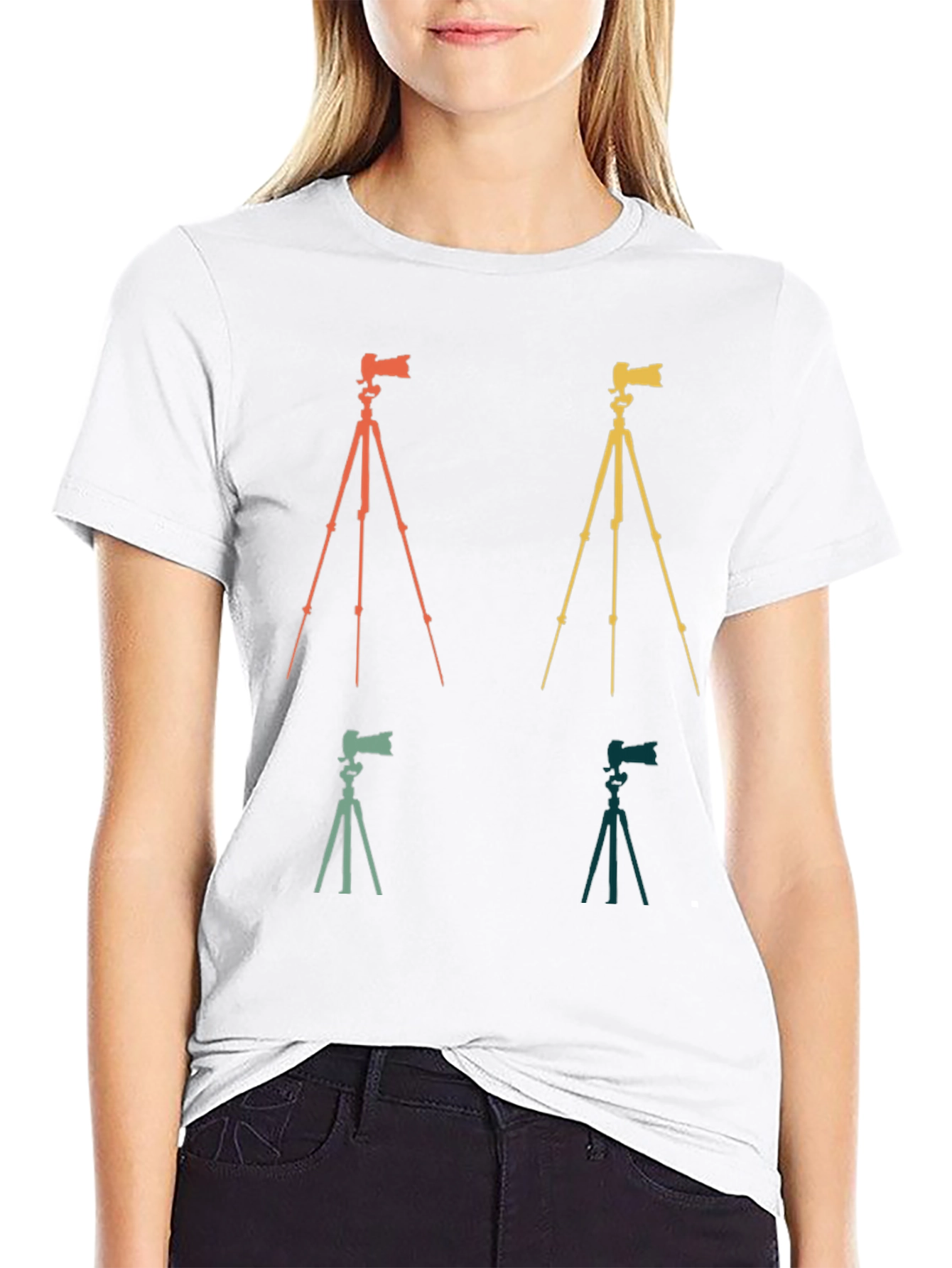 Retro Camera Tripod Graphic Tee - Photographers Gift