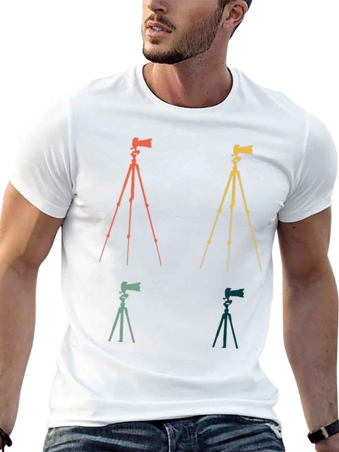 Retro Camera Tripod Graphic Tee - Photographers Gift
