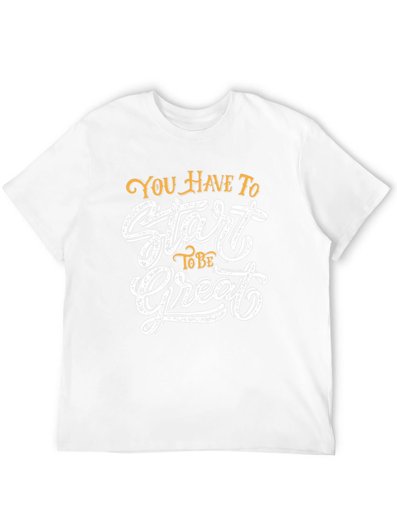 Inspirational Black T-Shirt - Start To Be Great