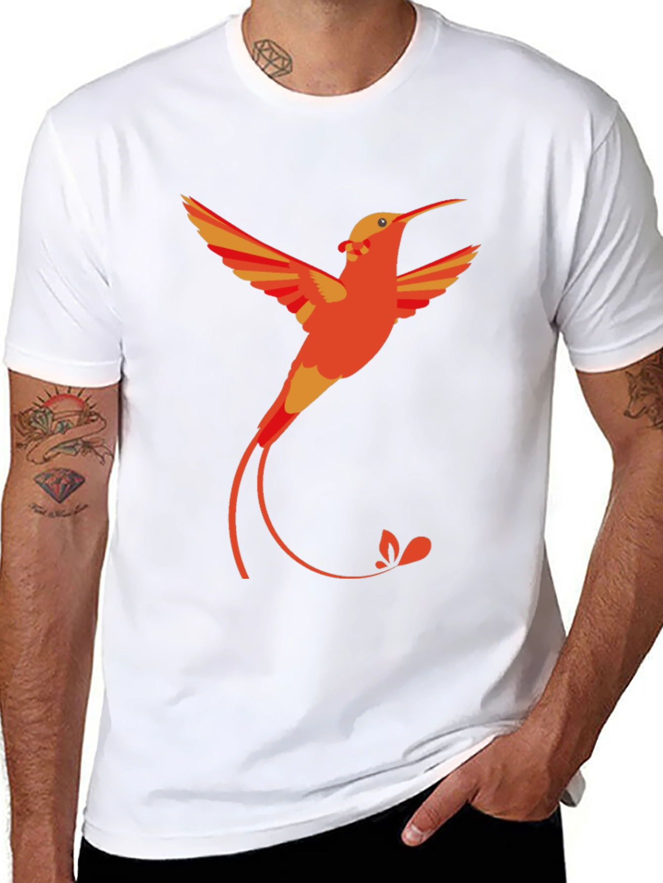 Hummingbird Graphic Print T-Shirt