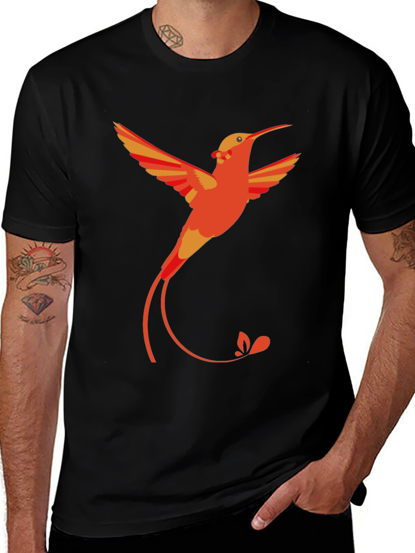 Hummingbird Graphic Print T-Shirt