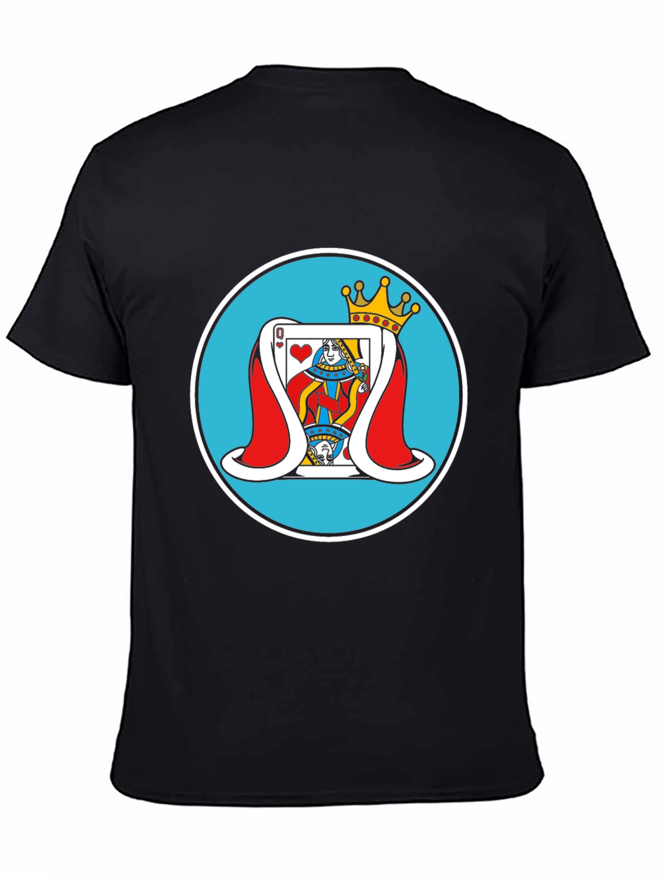 Queen of Hearts Graphic Tee - Black Cotton T-Shirt