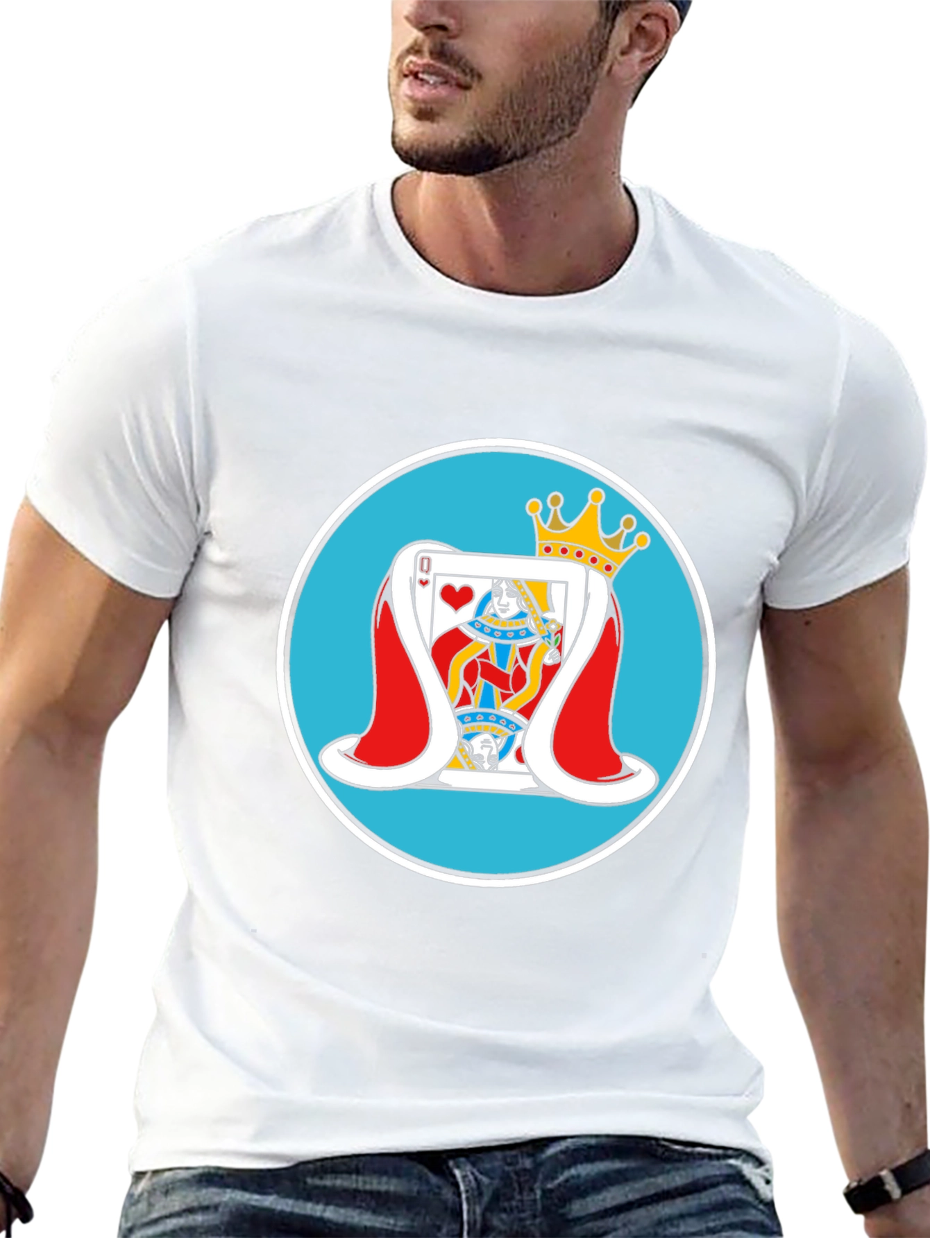 Queen of Hearts Graphic Tee - Black Cotton T-Shirt
