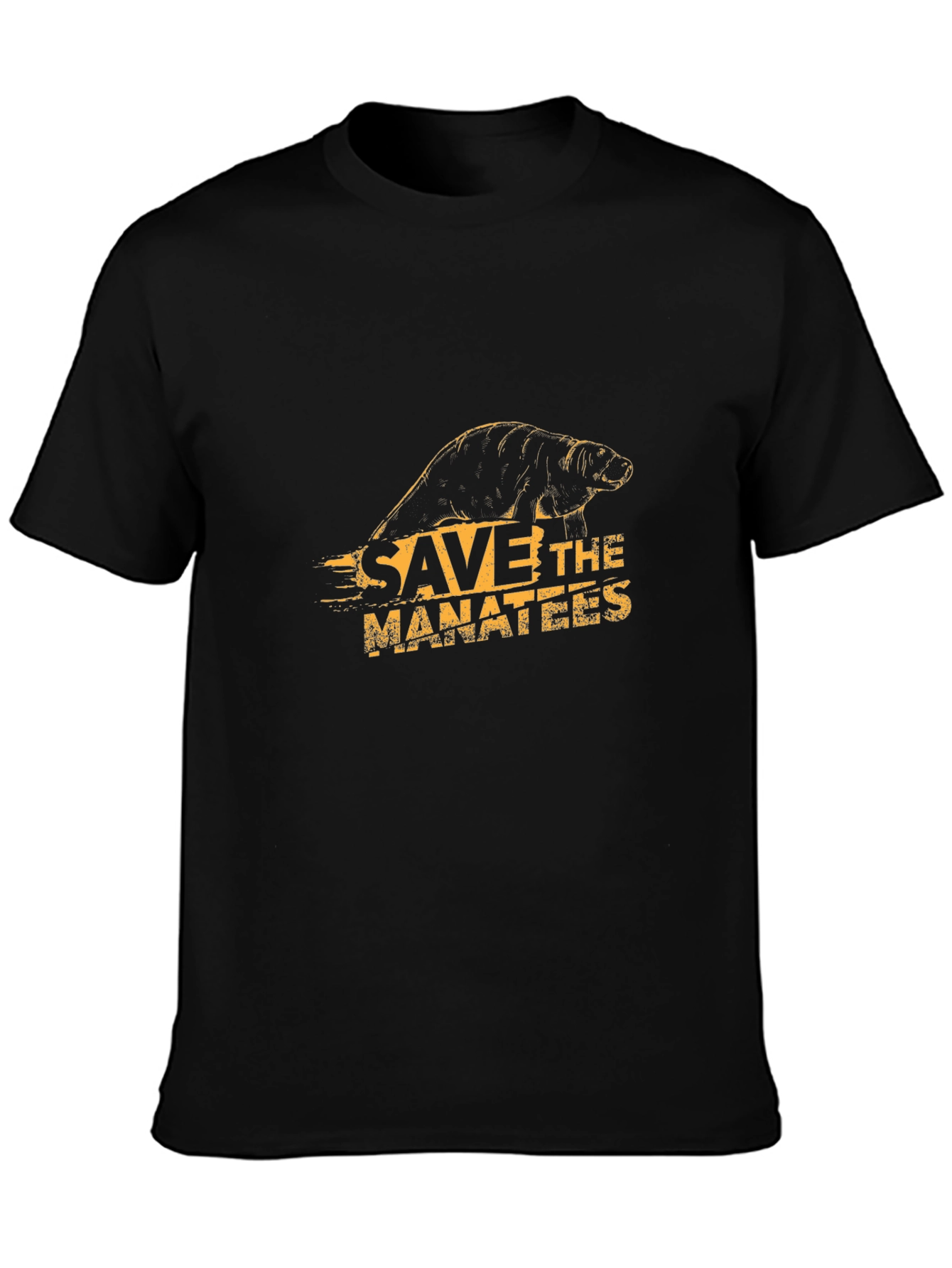 Save the Manatees Graphic Tee - Black Cotton