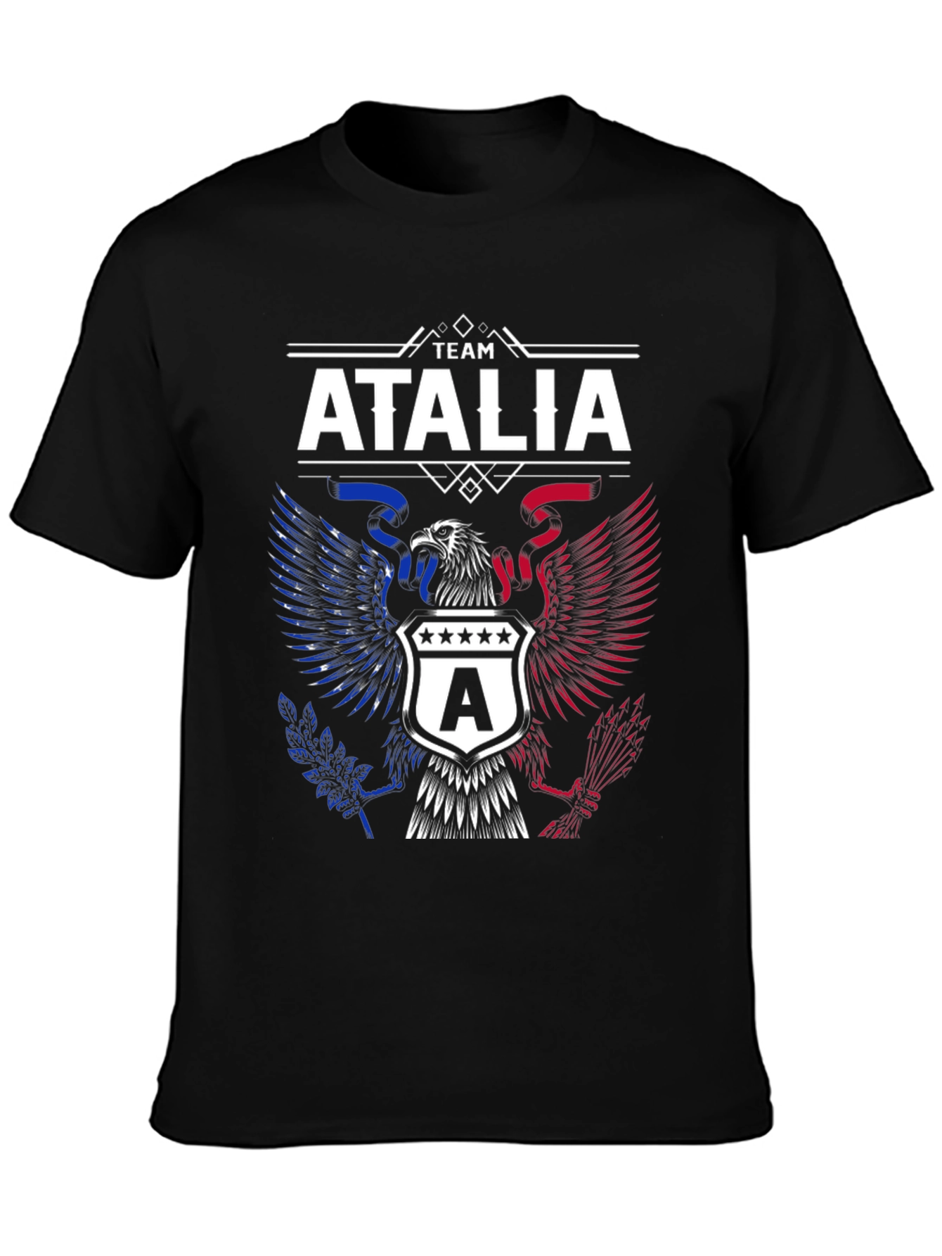 Team Atalia Patriotic Eagle Graphic Tee - Black