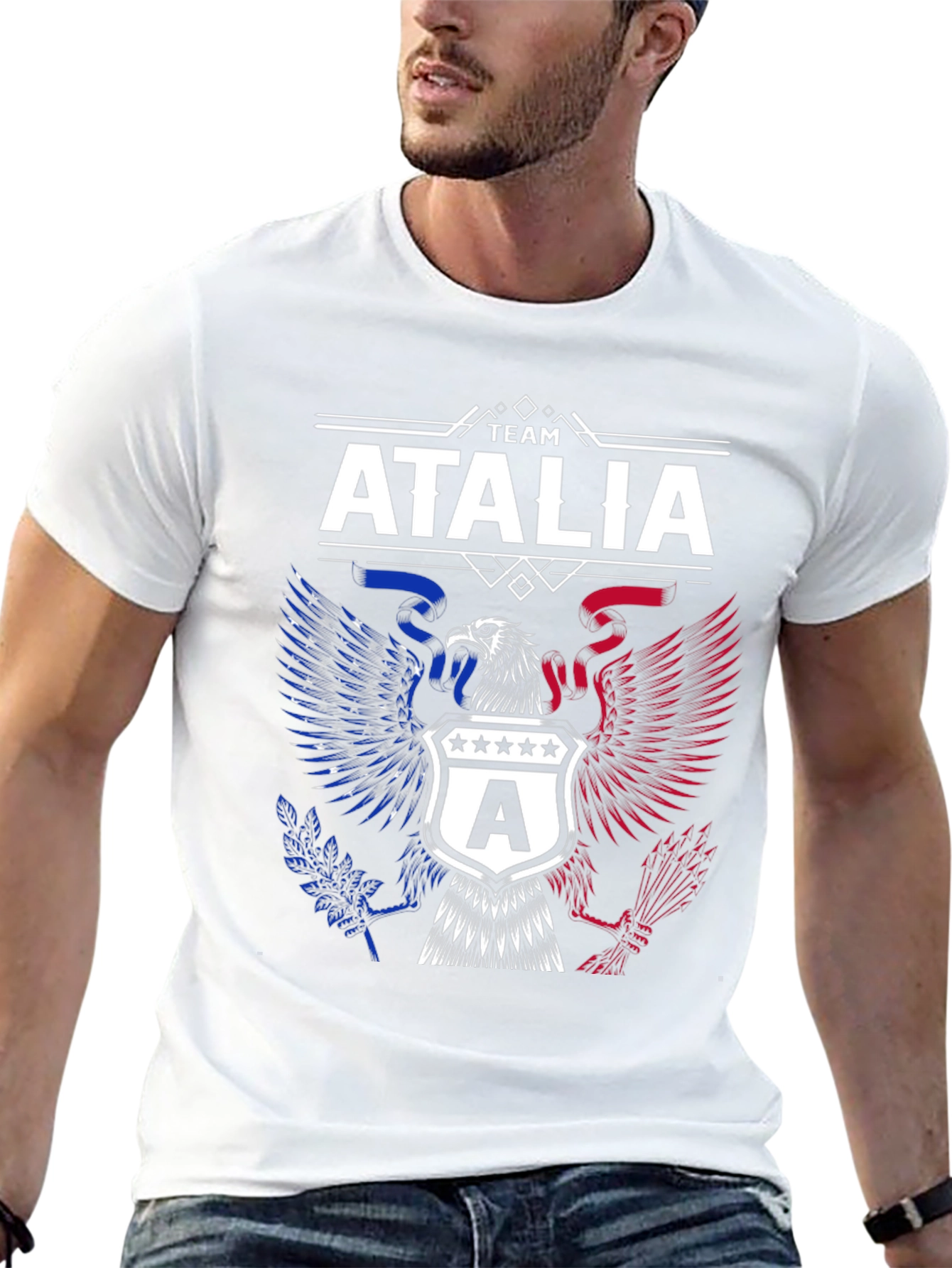 Team Atalia Patriotic Eagle Graphic Tee - Black