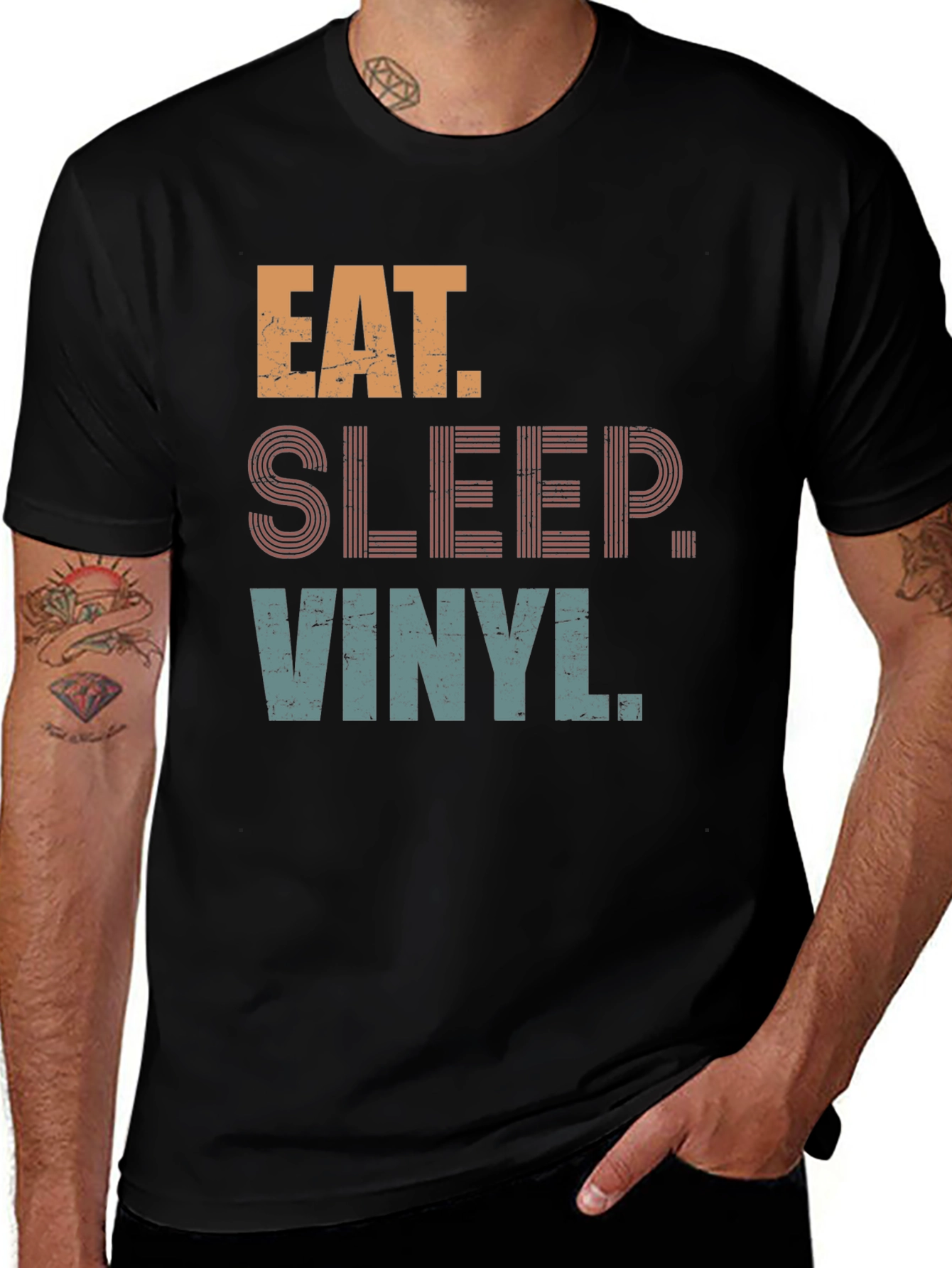 Eat Sleep Vinyl Retro T-Shirt