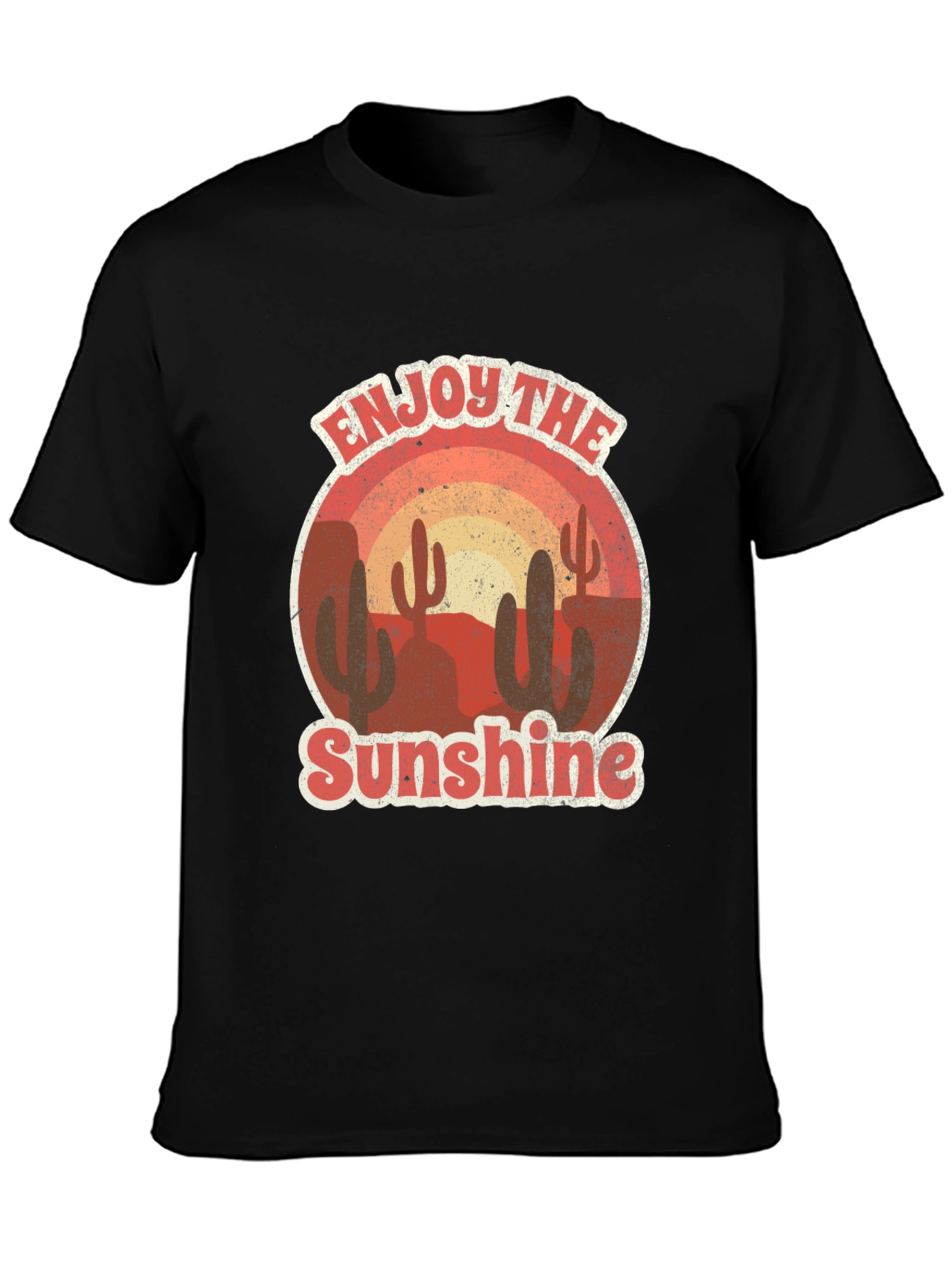 Retro Desert Scene T-Shirt - Enjoy the Sunshine