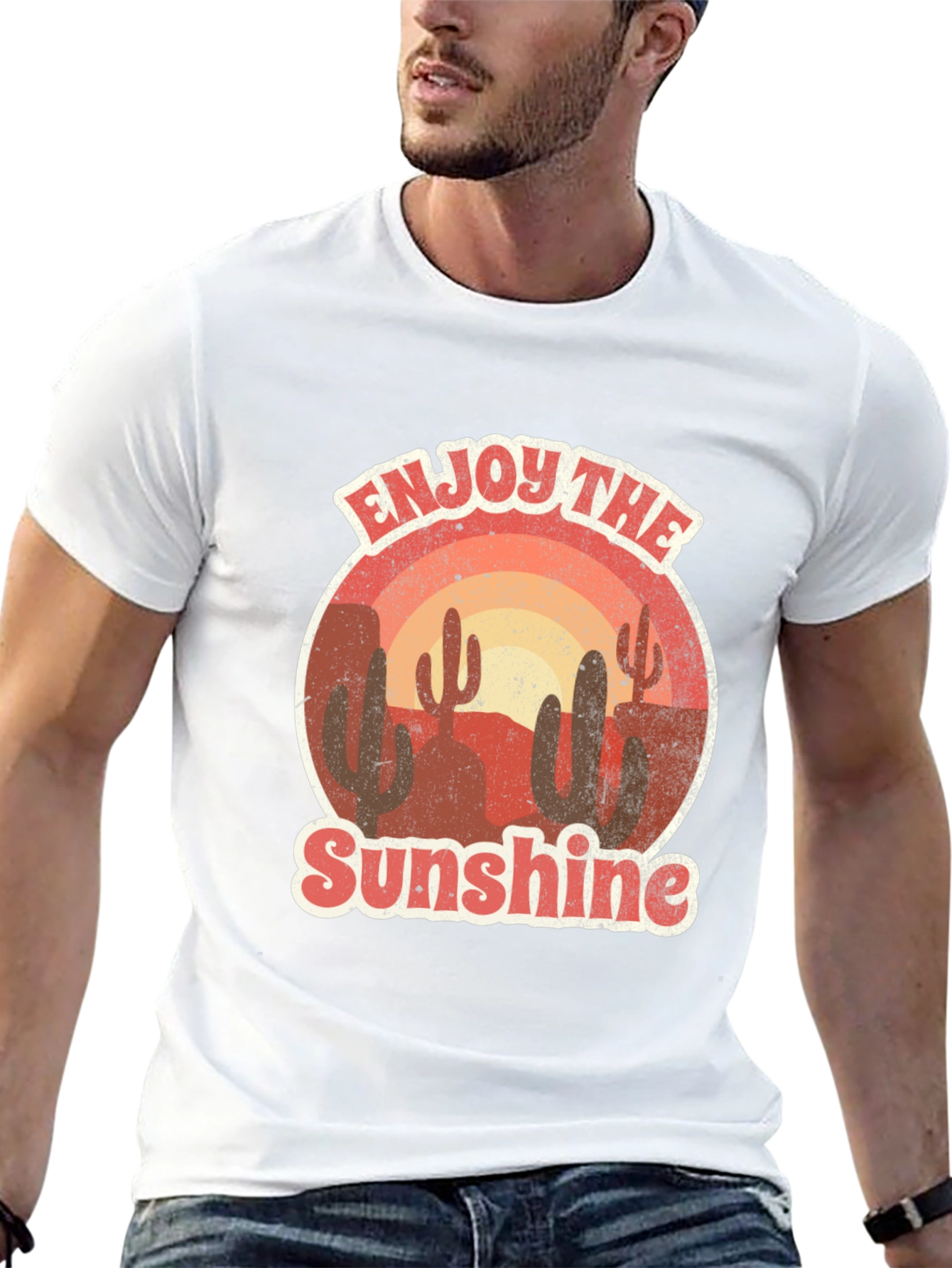 Retro Desert Scene T-Shirt - Enjoy the Sunshine