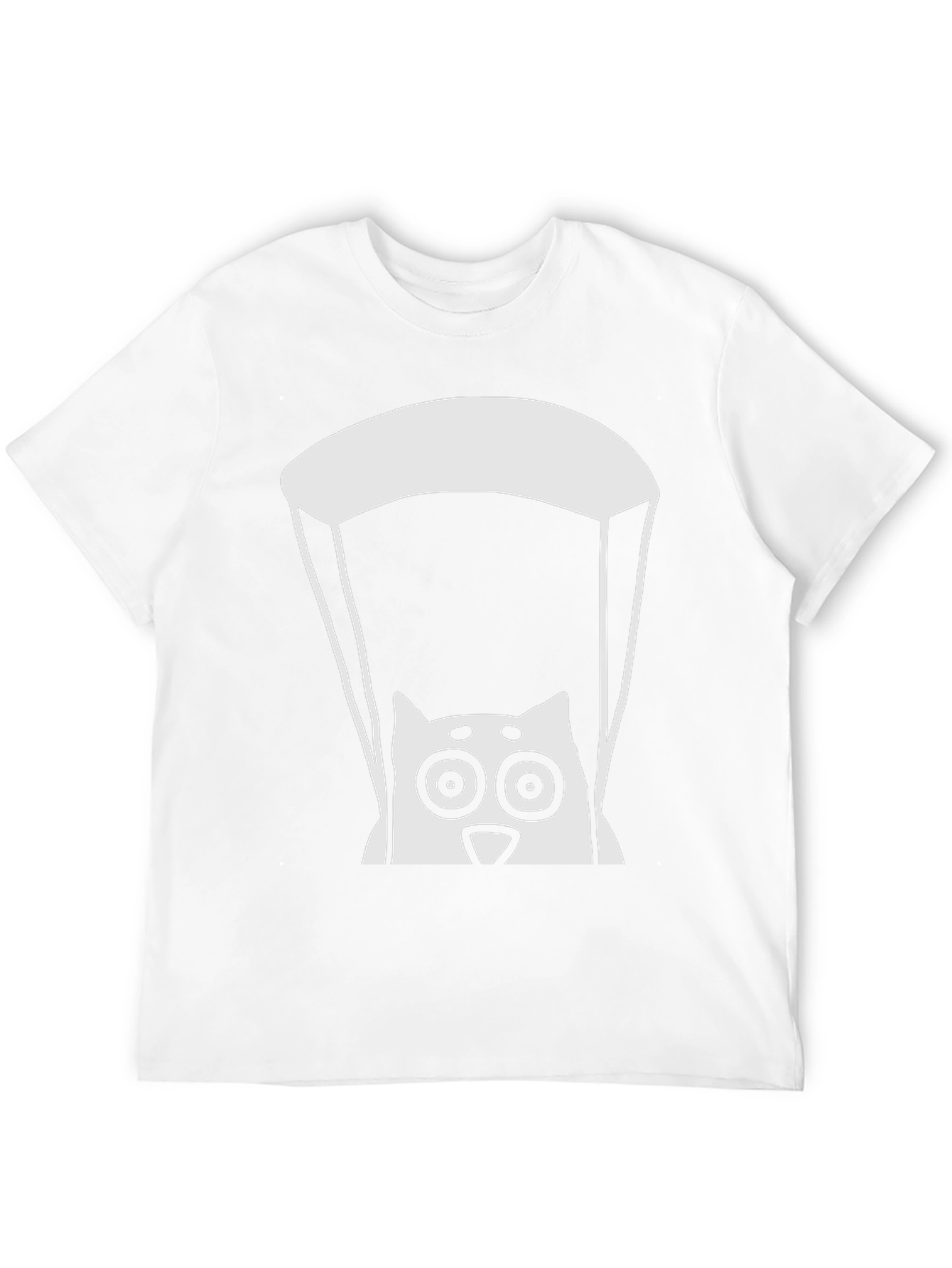 Parachute Cat Graphic Tee - Cool Black T-Shirt