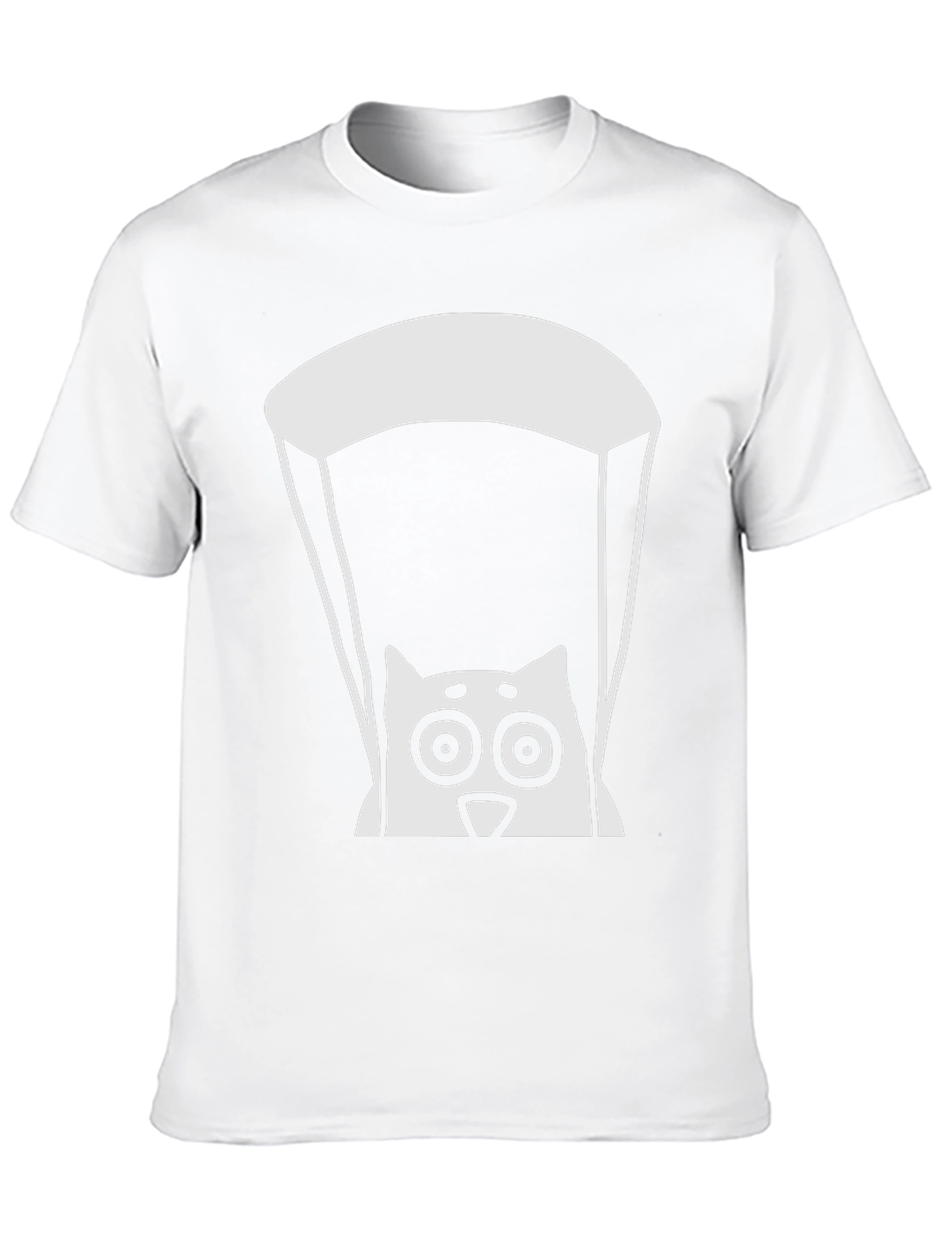 Parachute Cat Graphic Tee - Cool Black T-Shirt