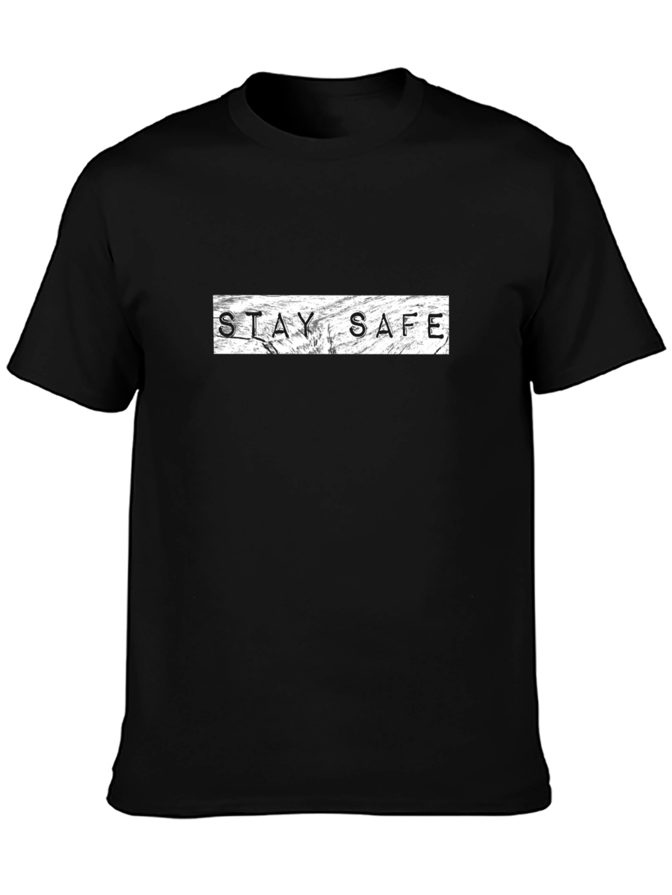 Stay Safe Graphic Tee - Black Casual T-Shirt