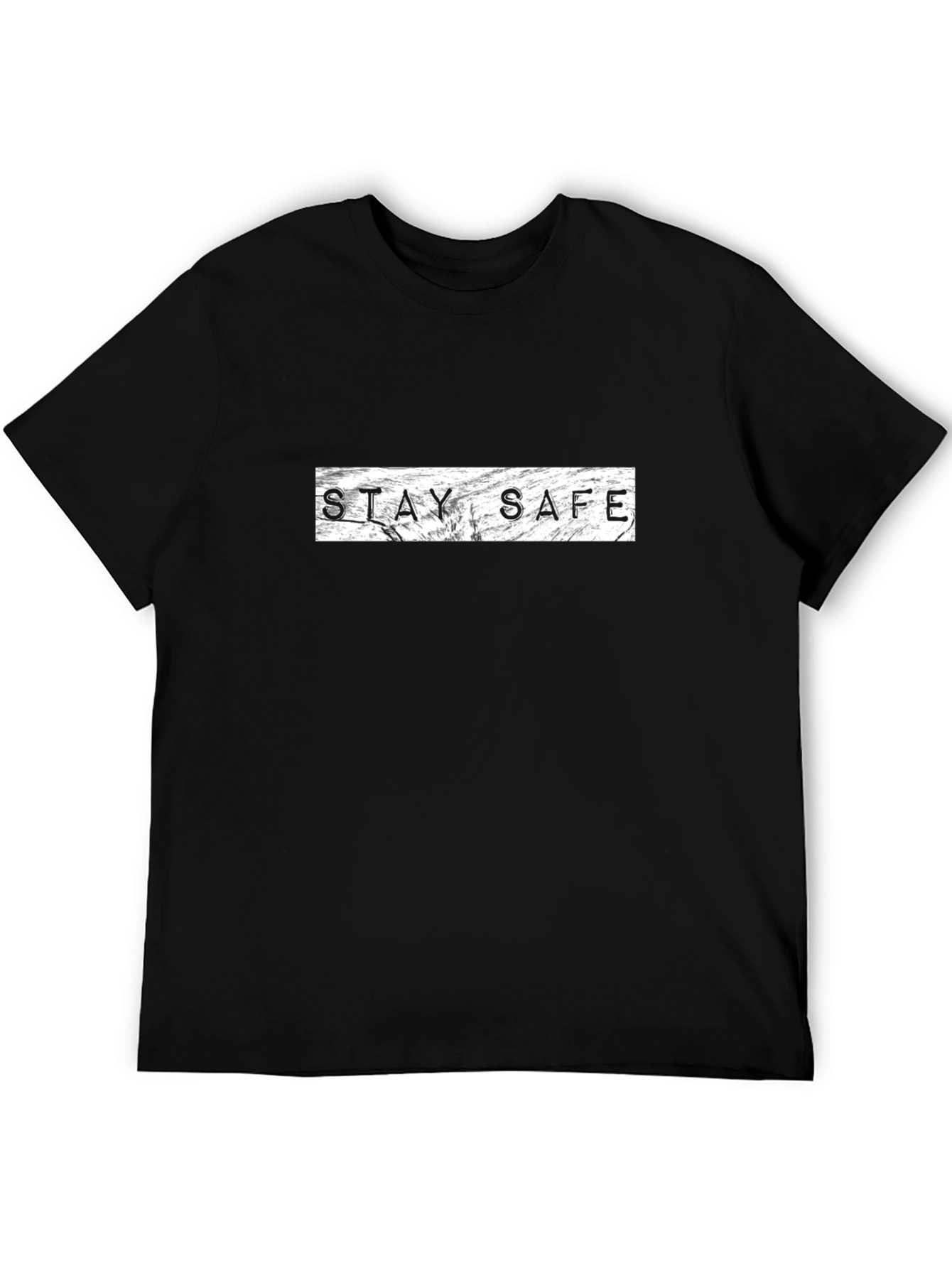 Stay Safe Graphic Tee - Black Casual T-Shirt