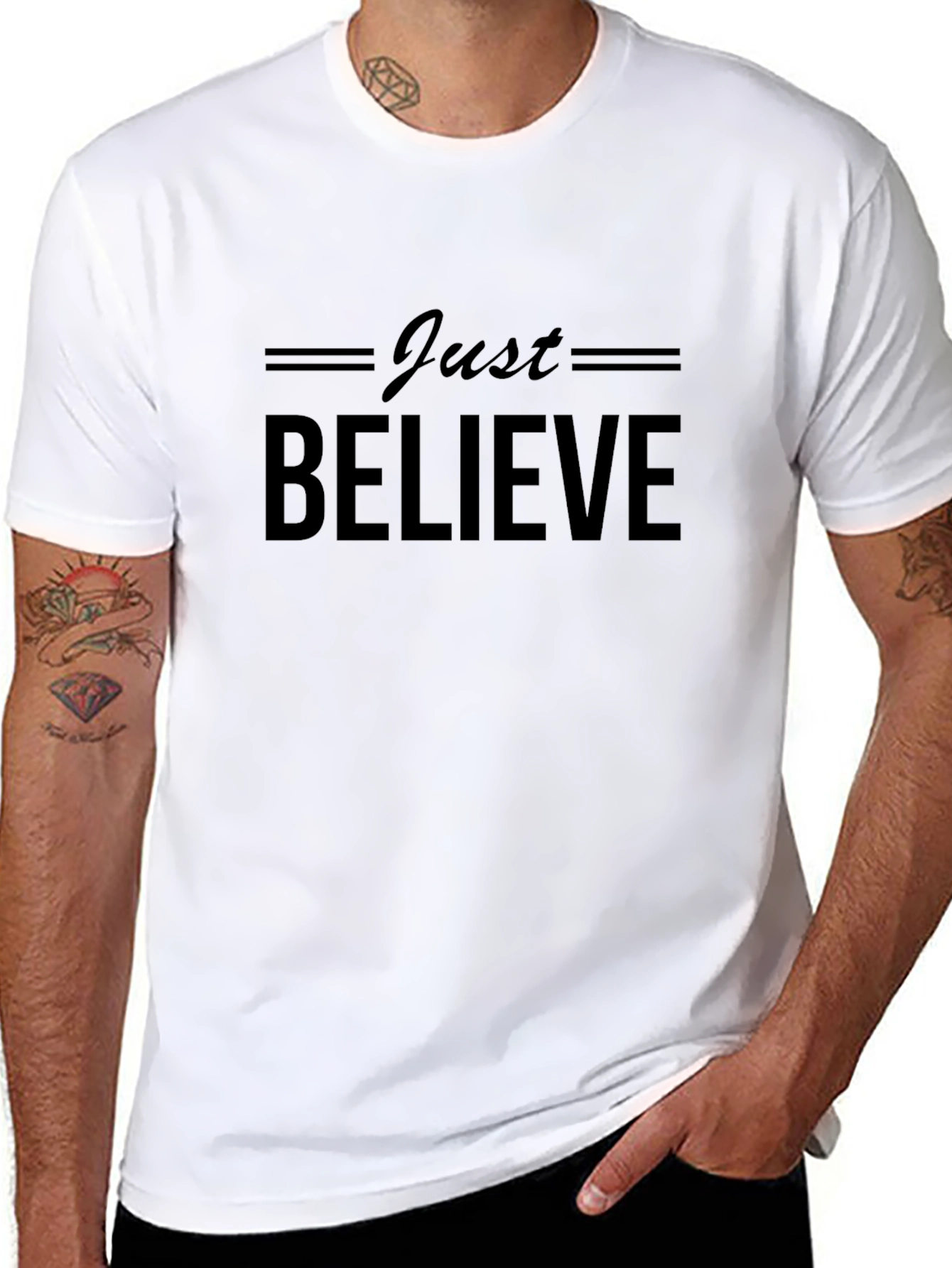 Just Believe Black Graphic T-Shirt