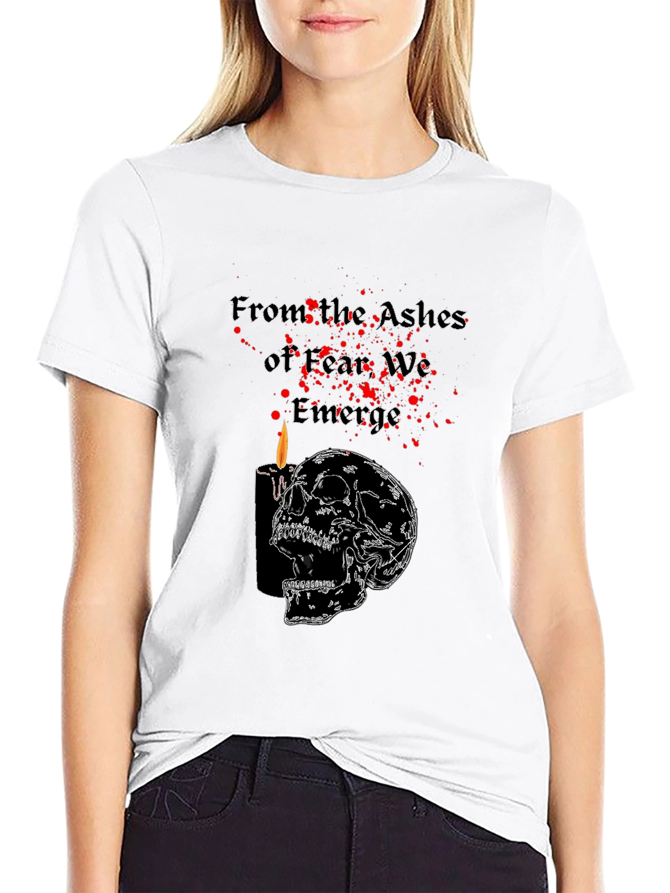 Fear Emerge Skull Candle Black T-Shirt