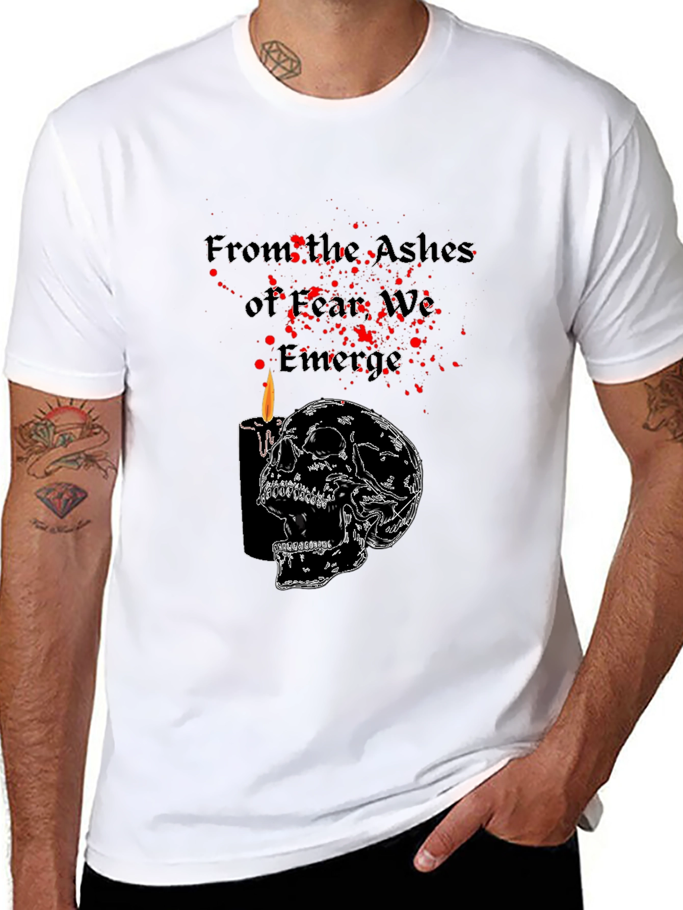 Fear Emerge Skull Candle Black T-Shirt