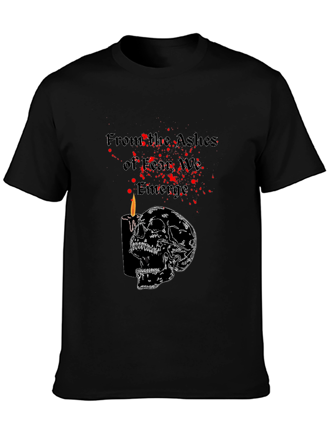 Fear Emerge Skull Candle Black T-Shirt