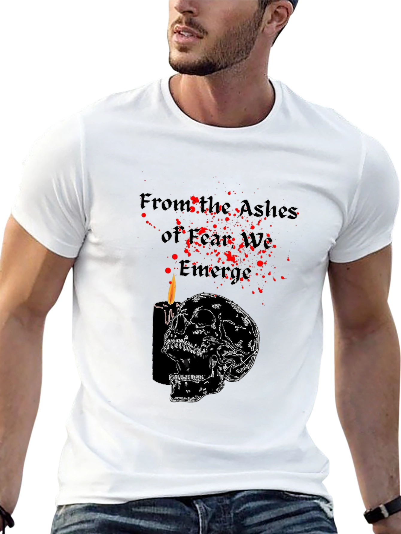 Fear Emerge Skull Candle Black T-Shirt