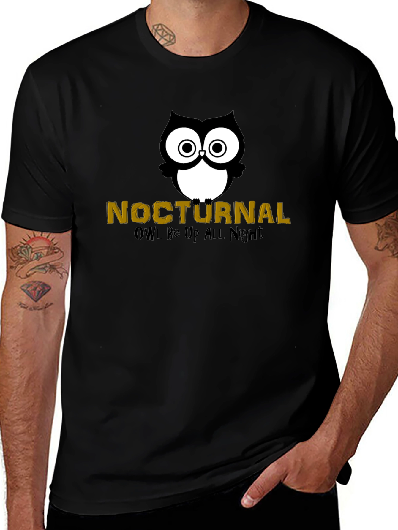 Nocturnal Owl Black T-Shirt