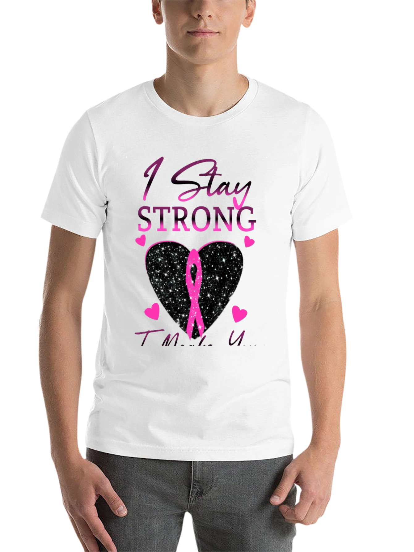Stay Strong Breast Cancer Awareness Black T-Shirt