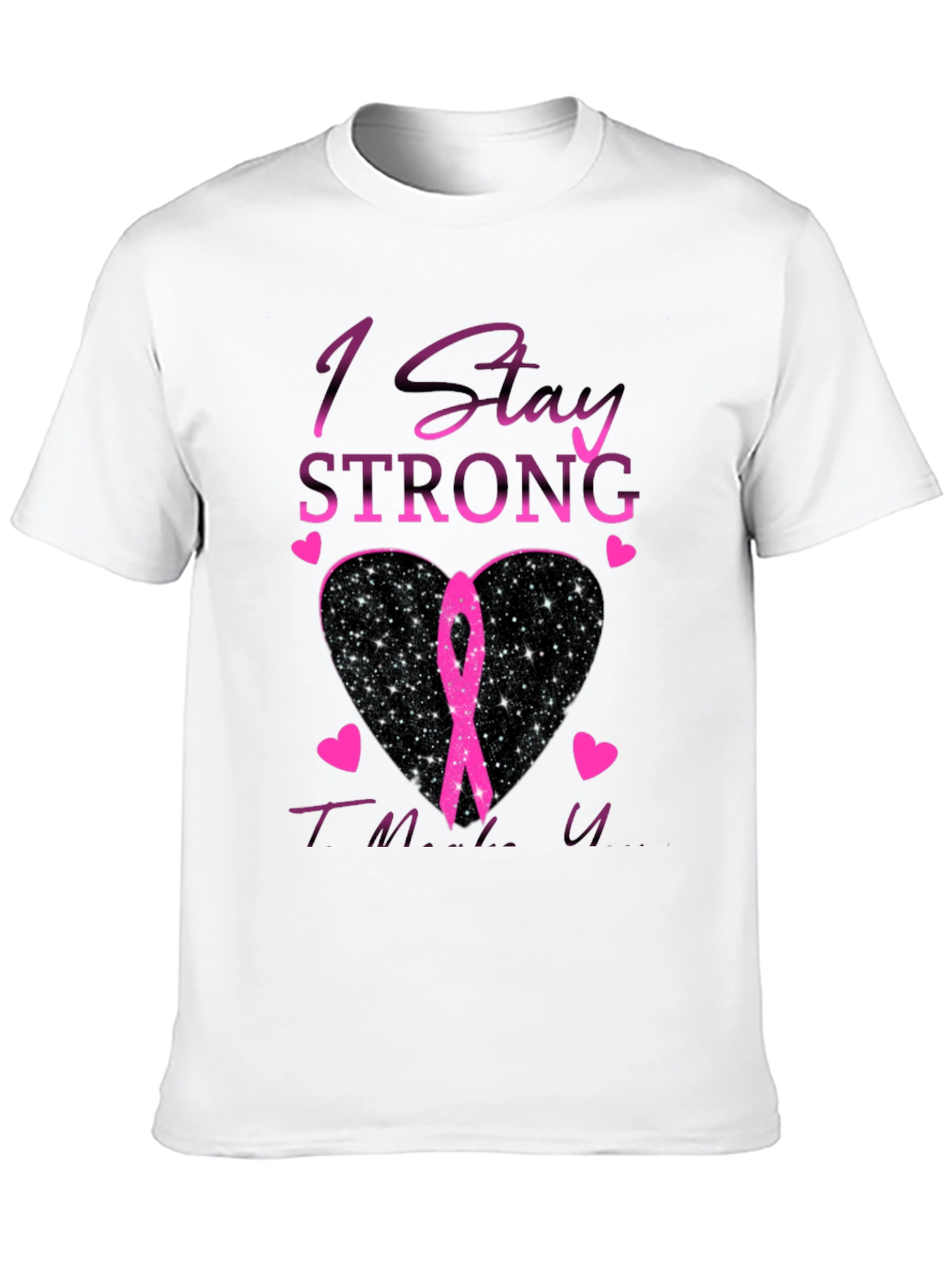 Stay Strong Breast Cancer Awareness Black T-Shirt