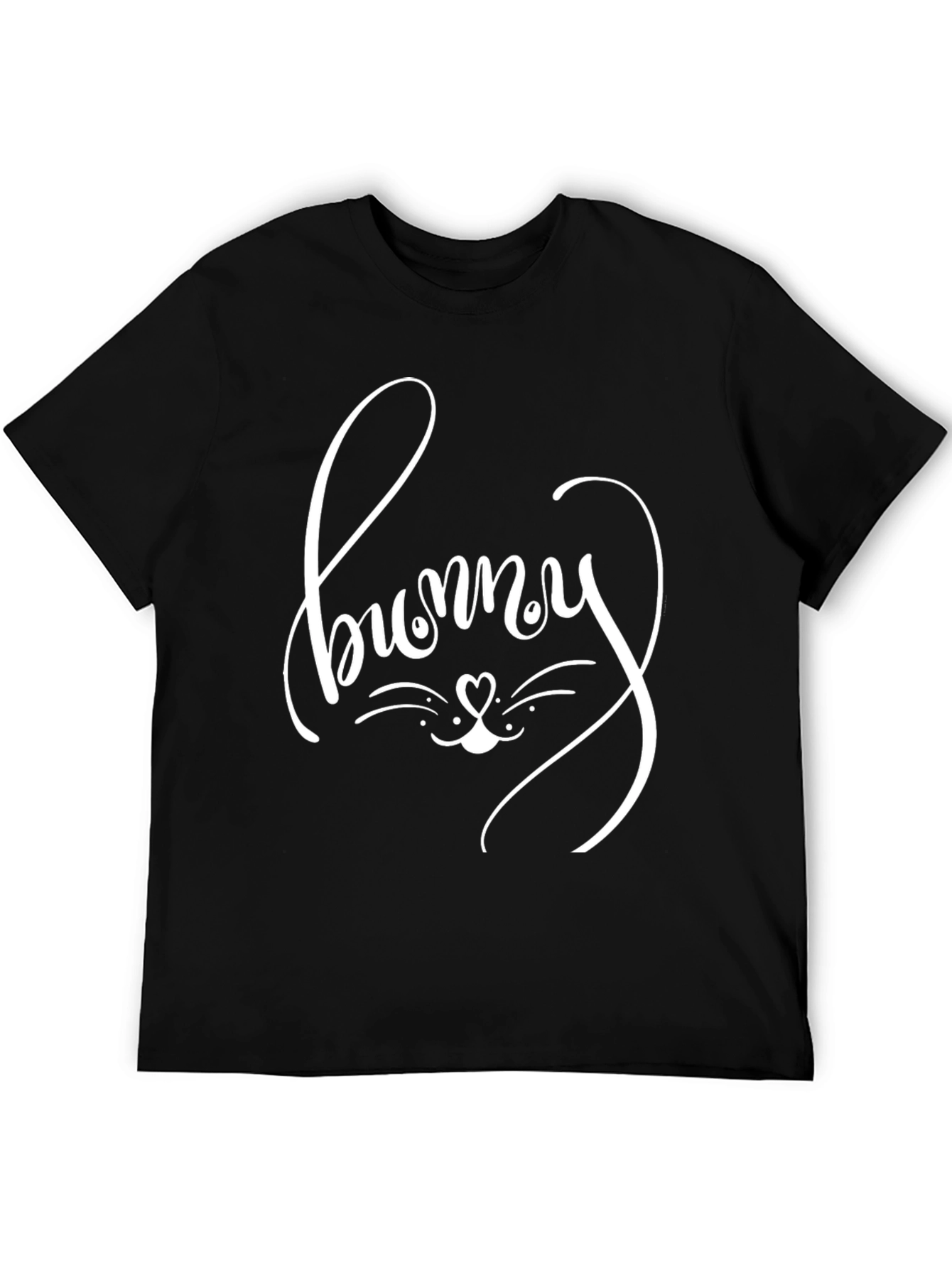 Bunny Graphic Tee - Black Cotton Blend