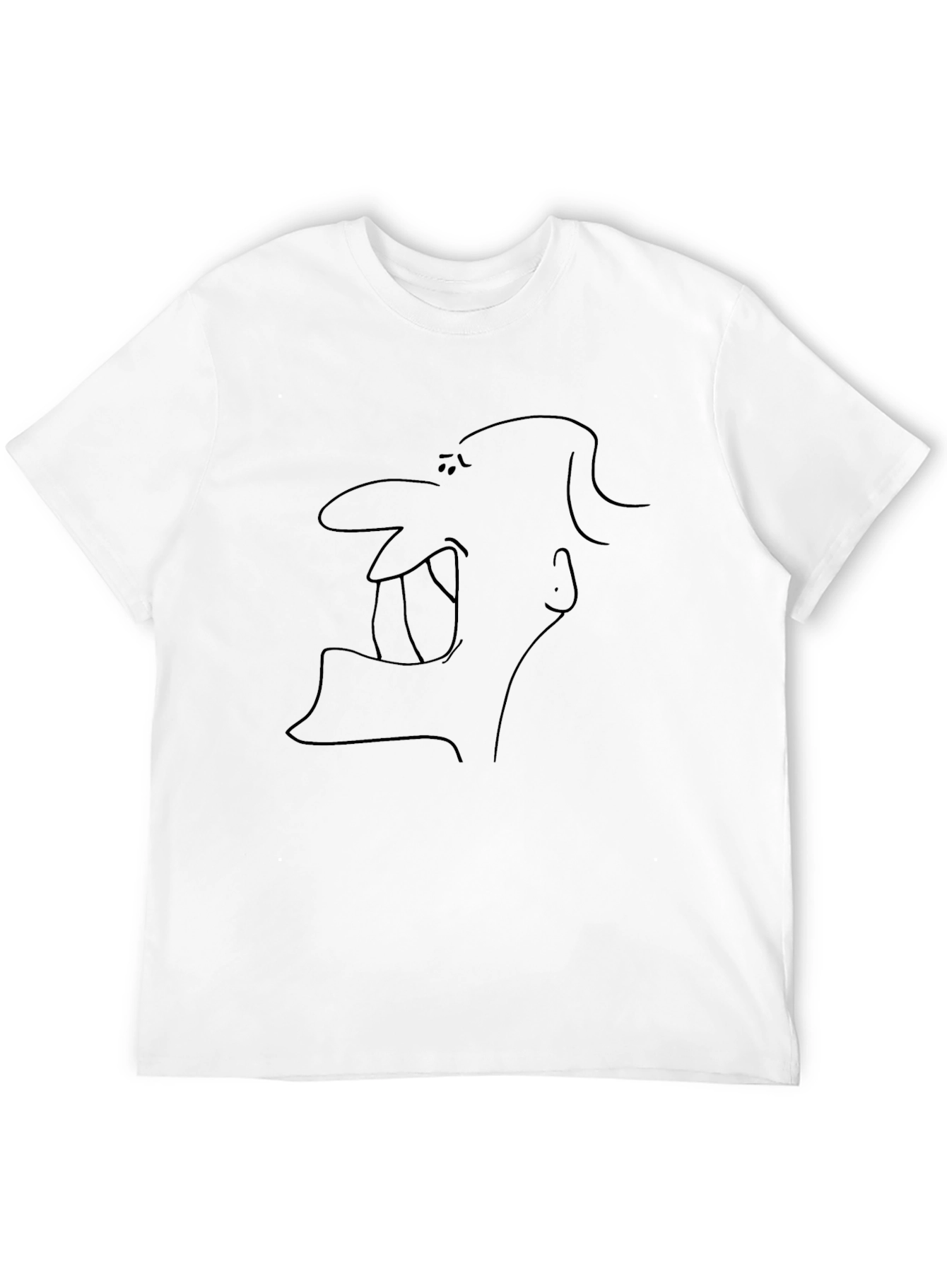 Abstract Cartoon Face Black T-Shirt