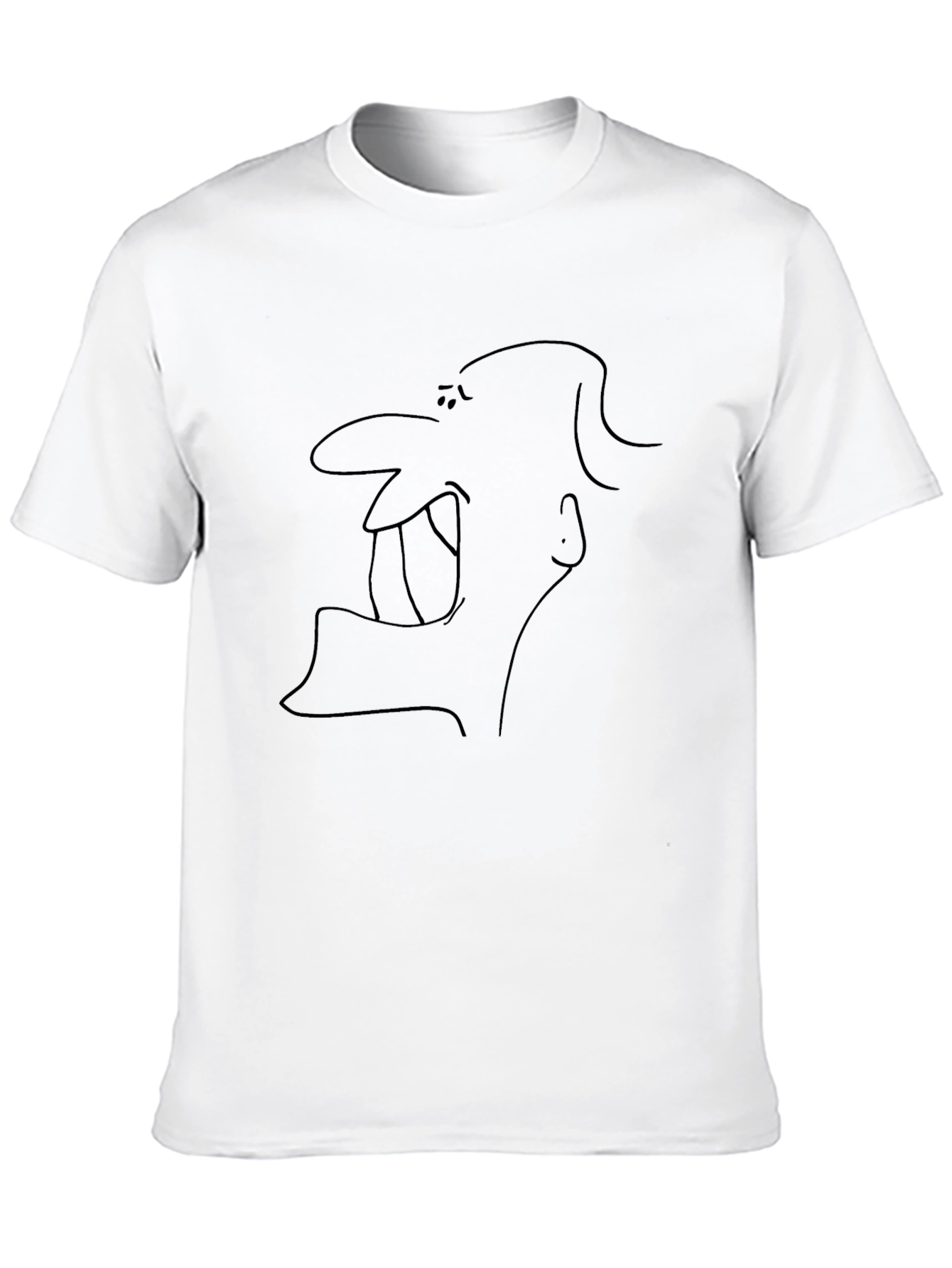 Abstract Cartoon Face Black T-Shirt