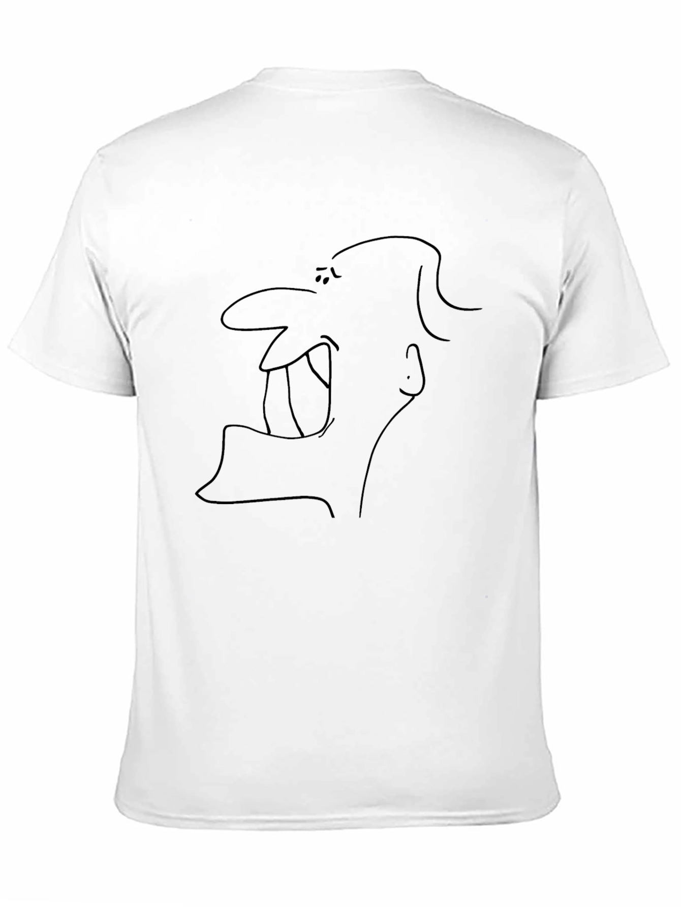 Abstract Cartoon Face Black T-Shirt