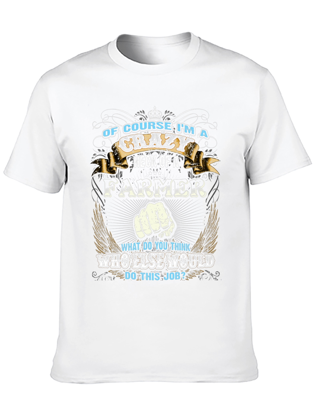 Crazy Farmer T-Shirt - Black Crew Neck Tee