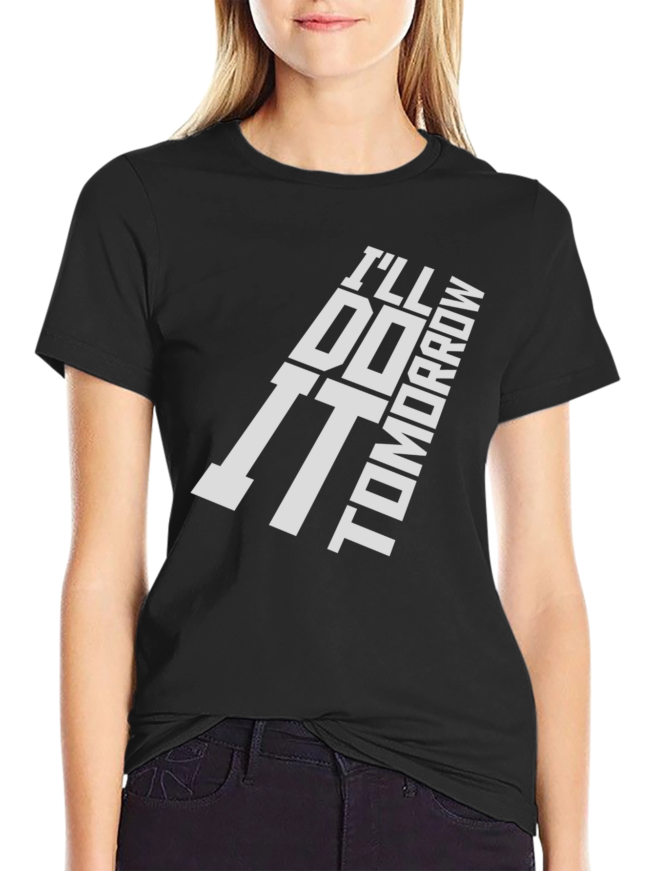 Ill Do It Tomorrow Black Graphic T-Shirt