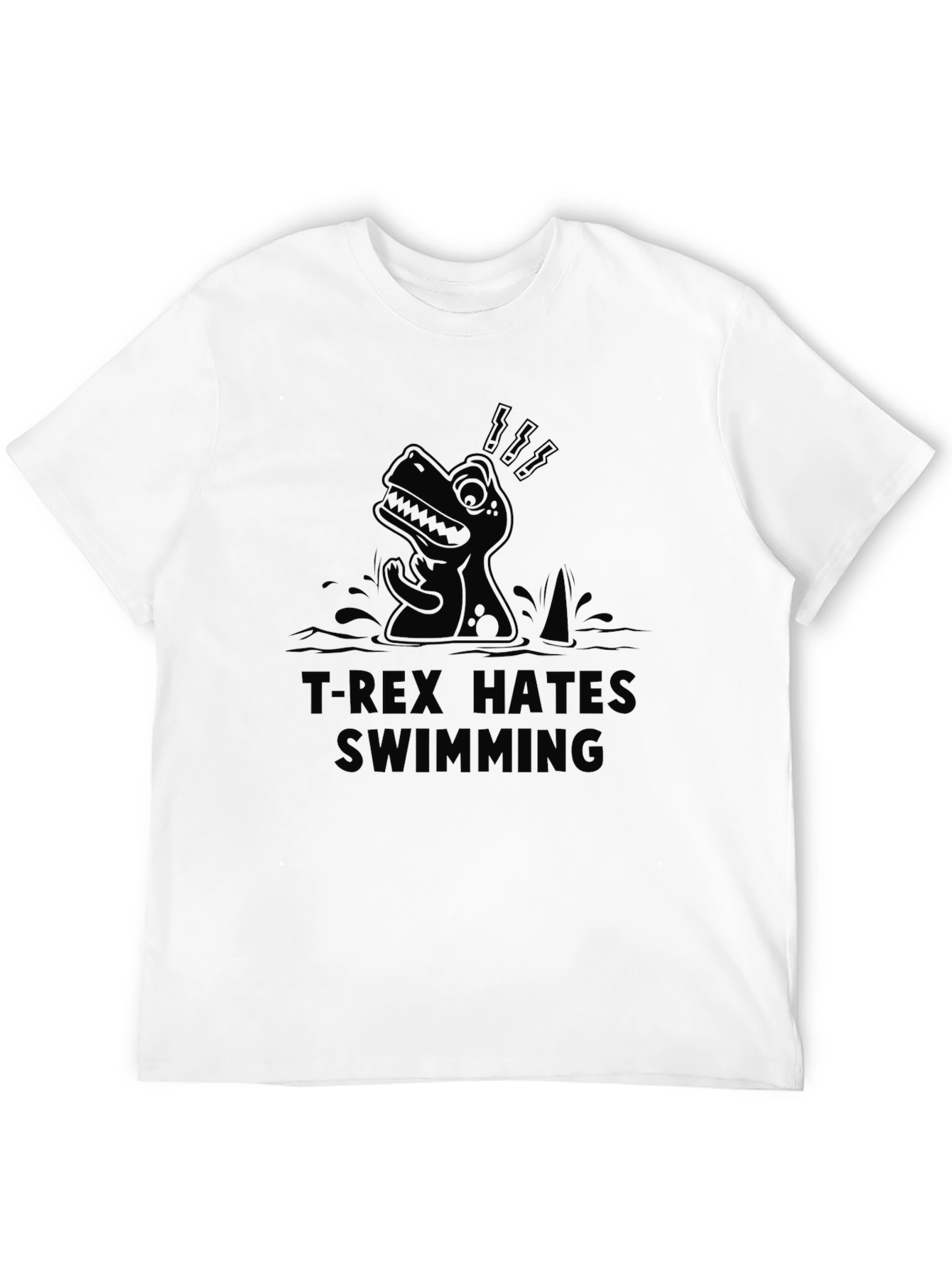 T-Rex Hates Swimming Graphic T-Shirt