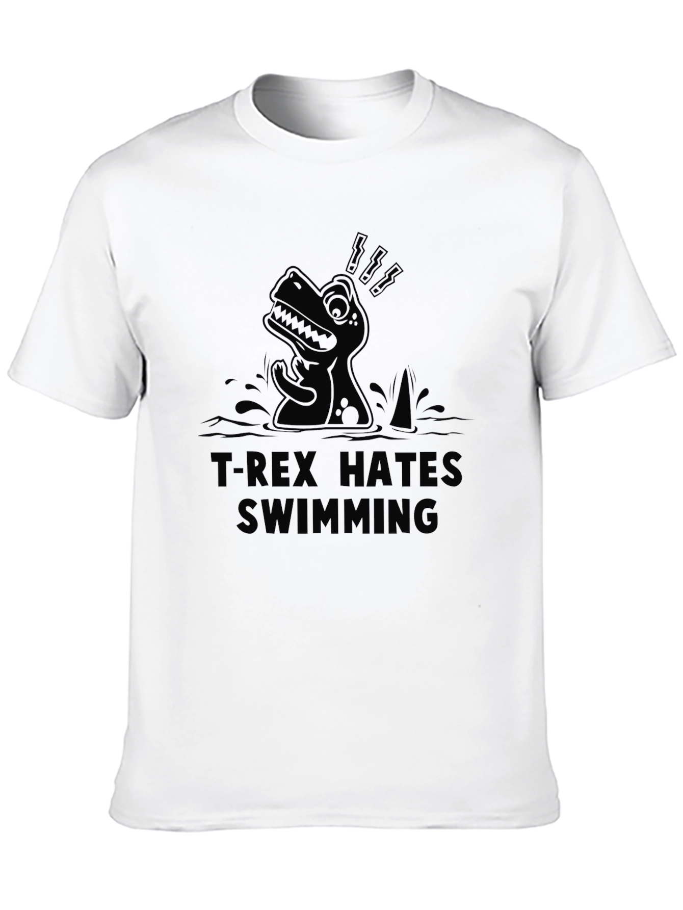T-Rex Hates Swimming Graphic T-Shirt