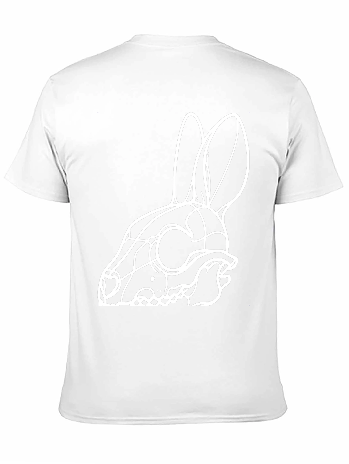 Rabbit Skull Graphic Tee - Black Cotton T-Shirt