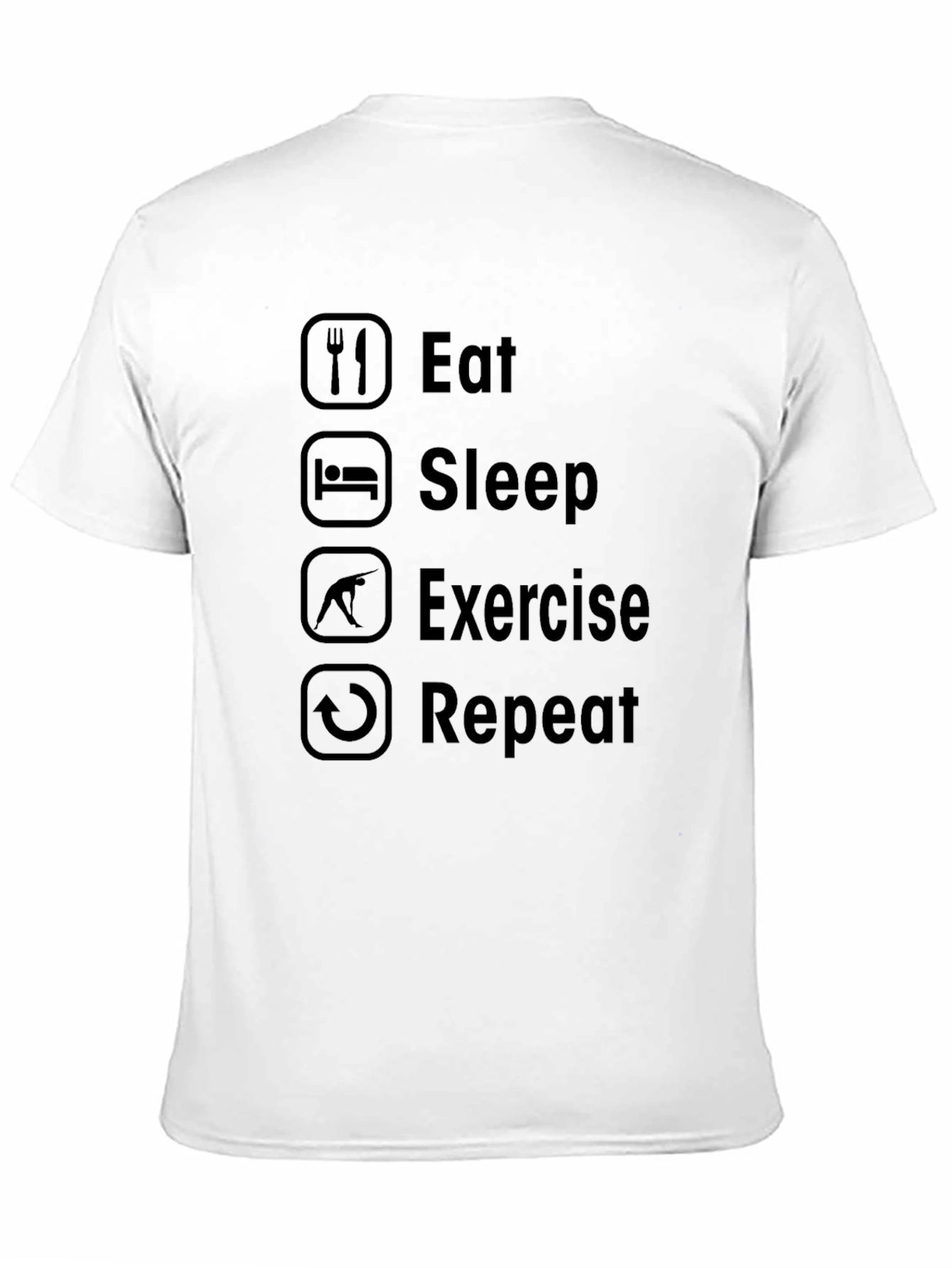 Eat Sleep Exercise Repeat Black T-Shirt
