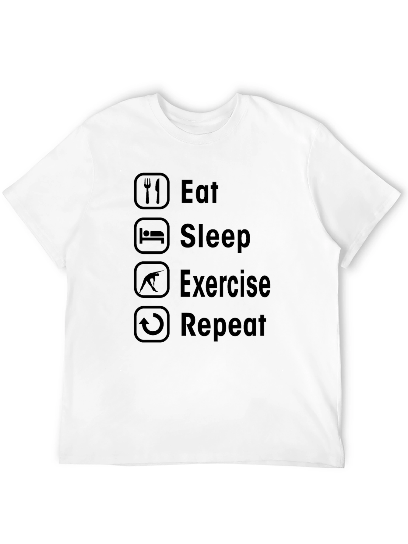 Eat Sleep Exercise Repeat Black T-Shirt