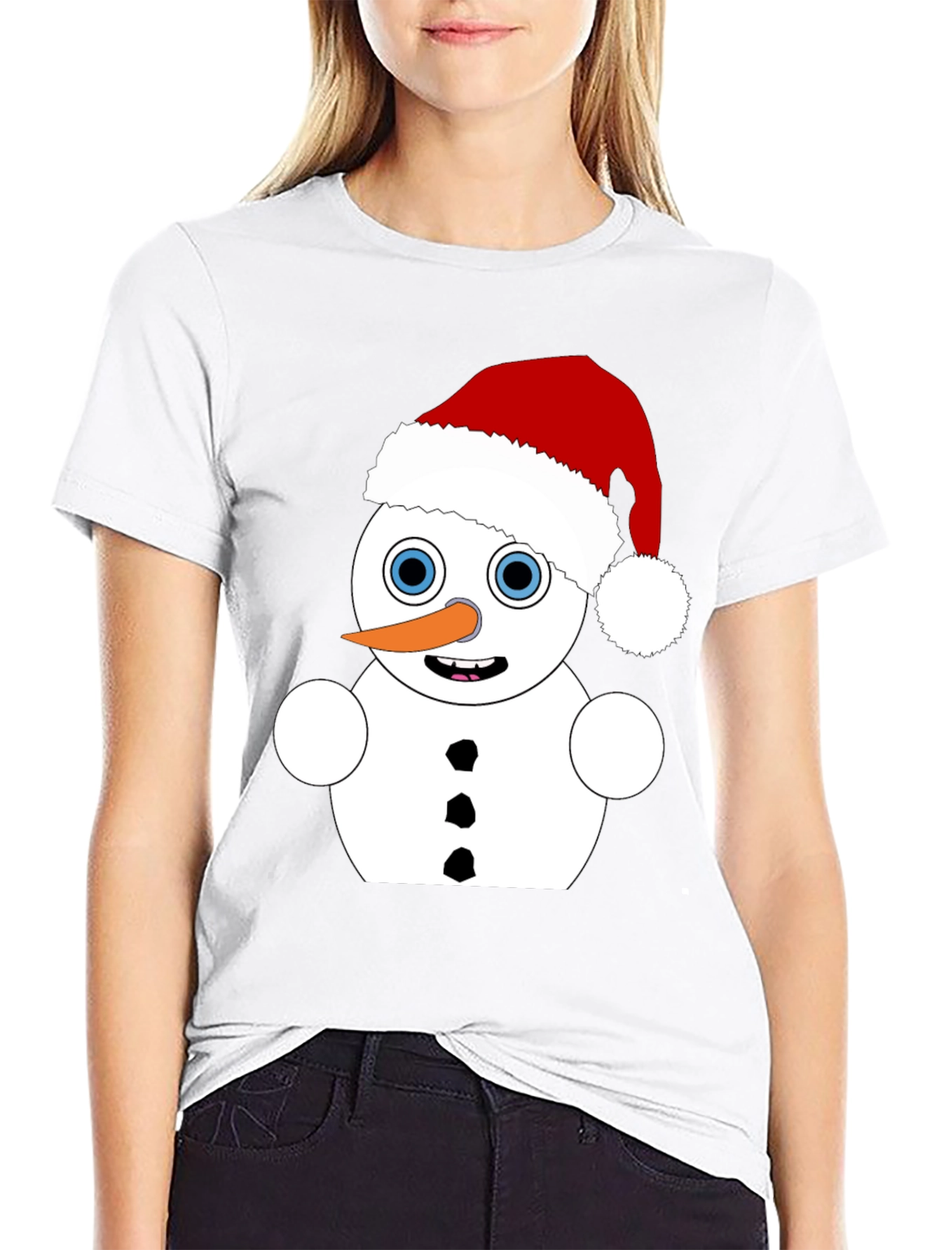 Festive Snowman Graphic Tee - Holiday Apparel