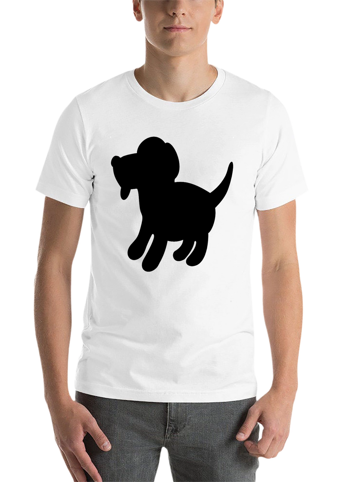 Dog Silhouette Black T-Shirt - Unisex