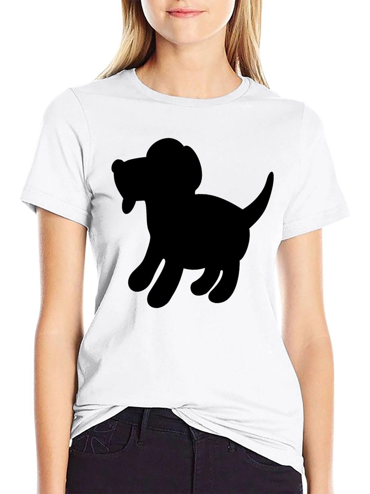 Dog Silhouette Black T-Shirt - Unisex