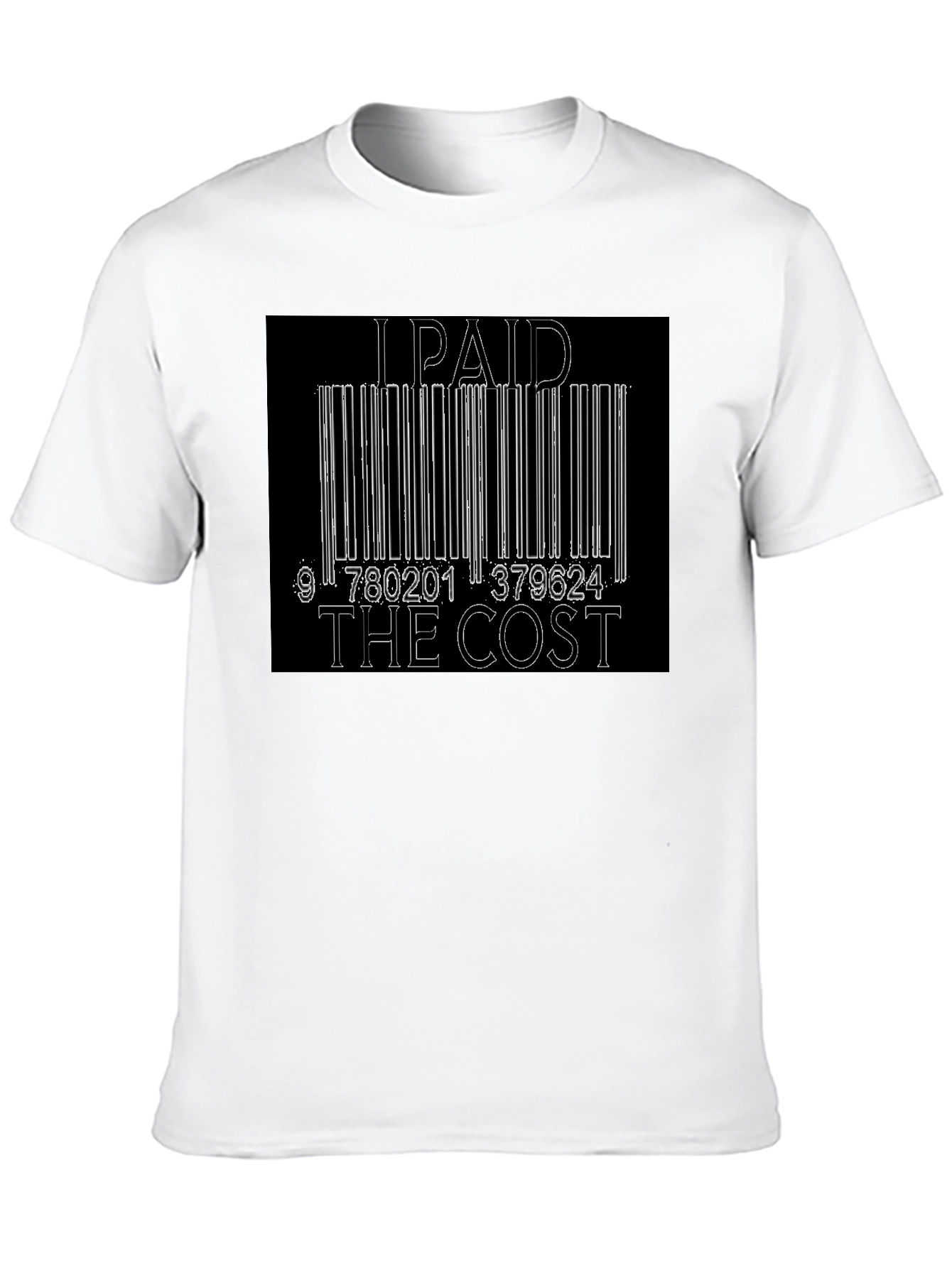 I Paid The Cost Barcode Graphic Black T-Shirt