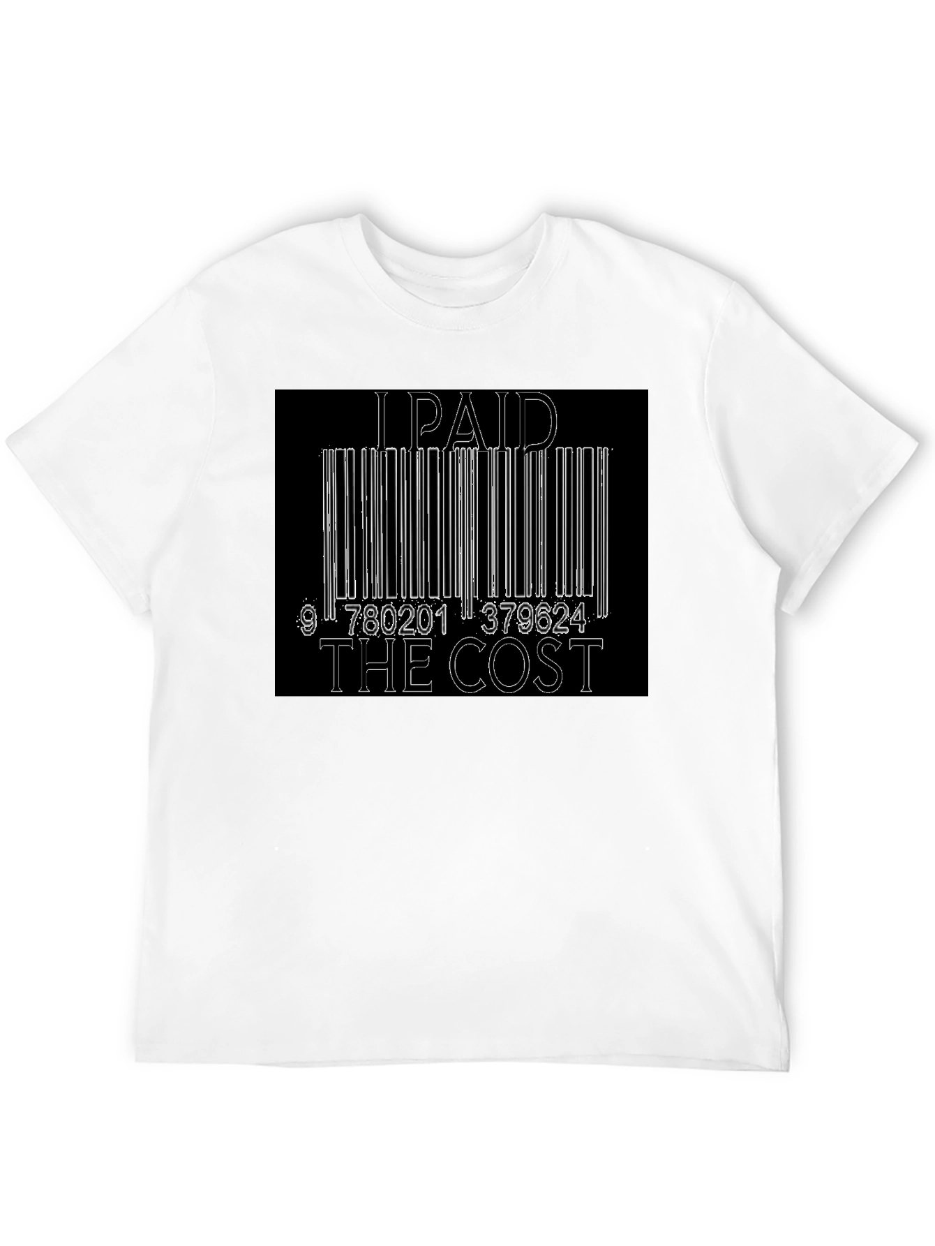 I Paid The Cost Barcode Graphic Black T-Shirt