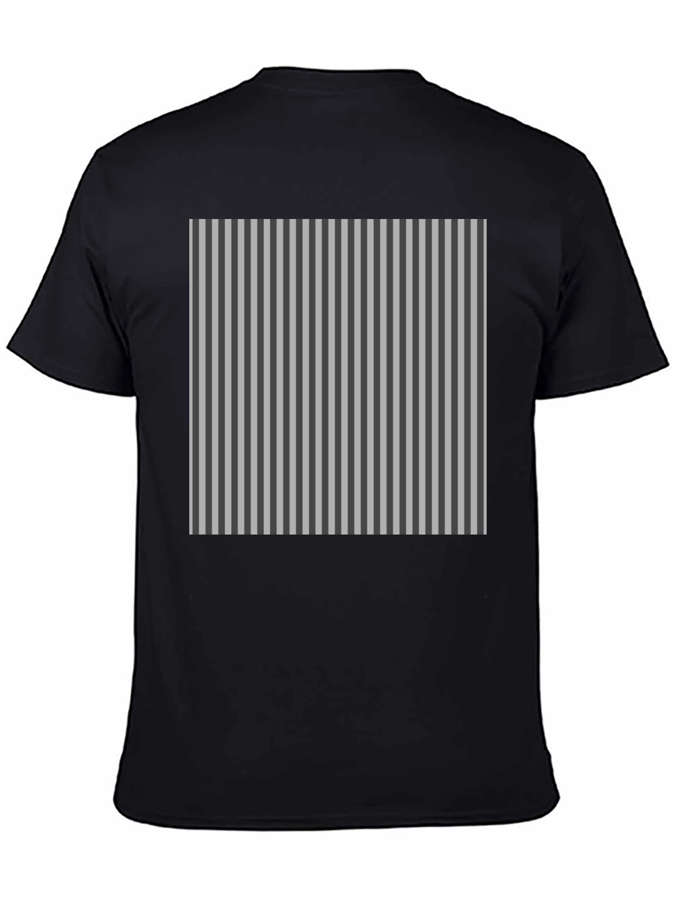 Striped Pattern Black T-Shirt
