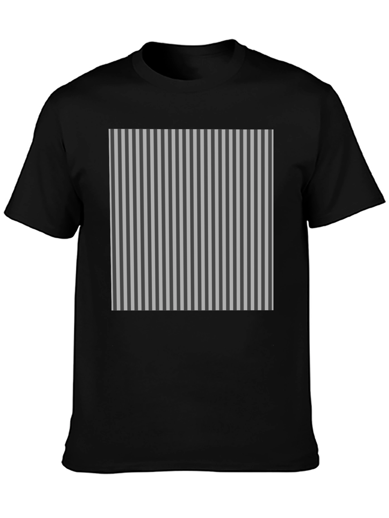 Striped Pattern Black T-Shirt